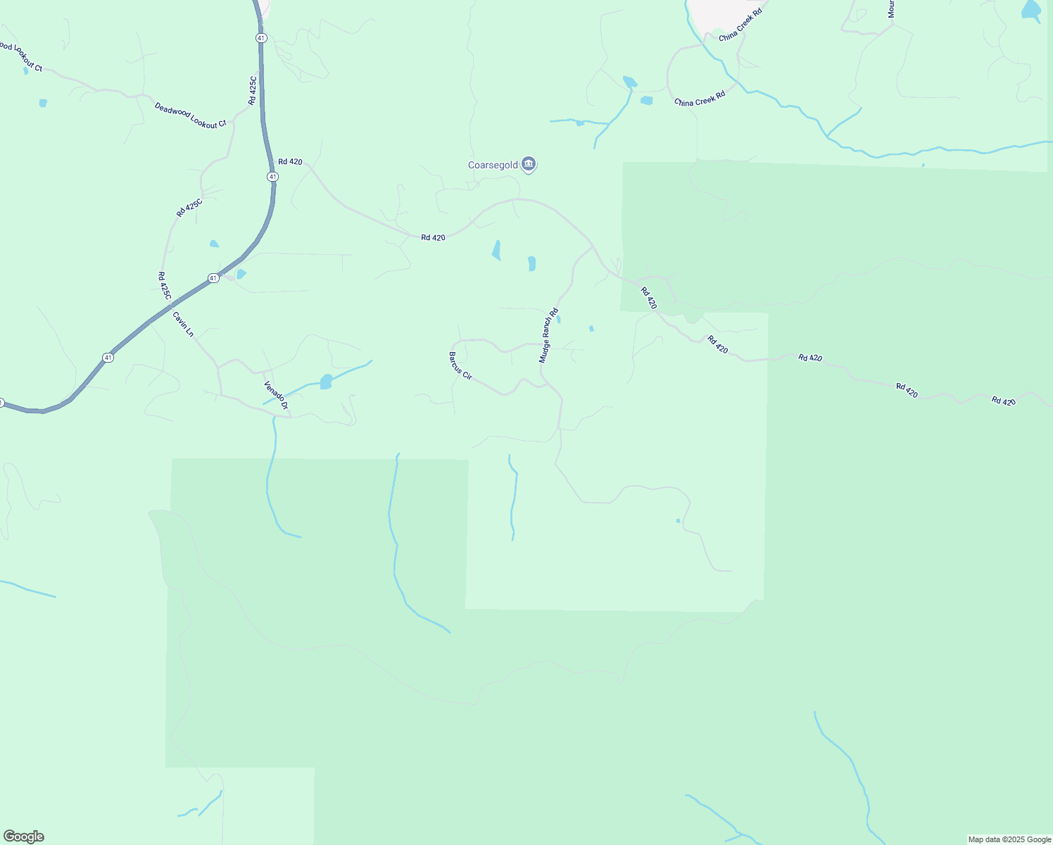 map of restaurants, bars, coffee shops, grocery stores, and more near 36556 Mudge Ranch Road in Coarsegold