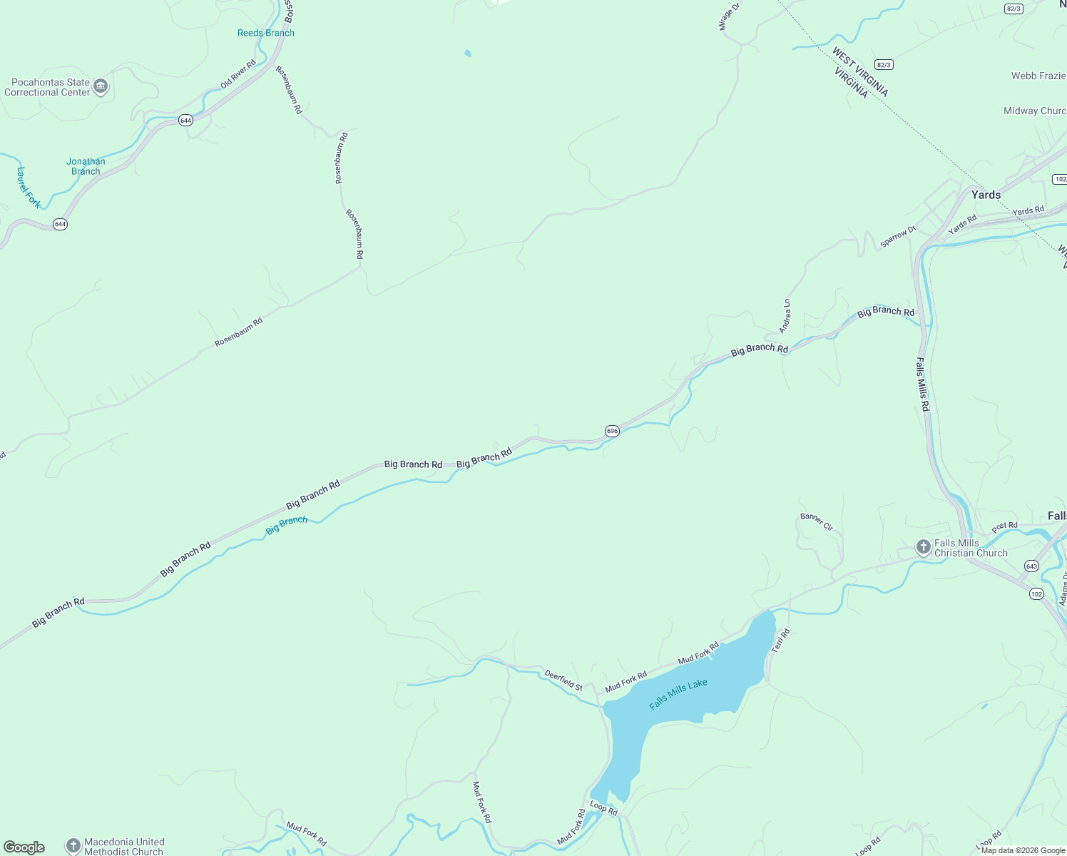 map of restaurants, bars, coffee shops, grocery stores, and more near 1470 Big Branch Road in Bluefield