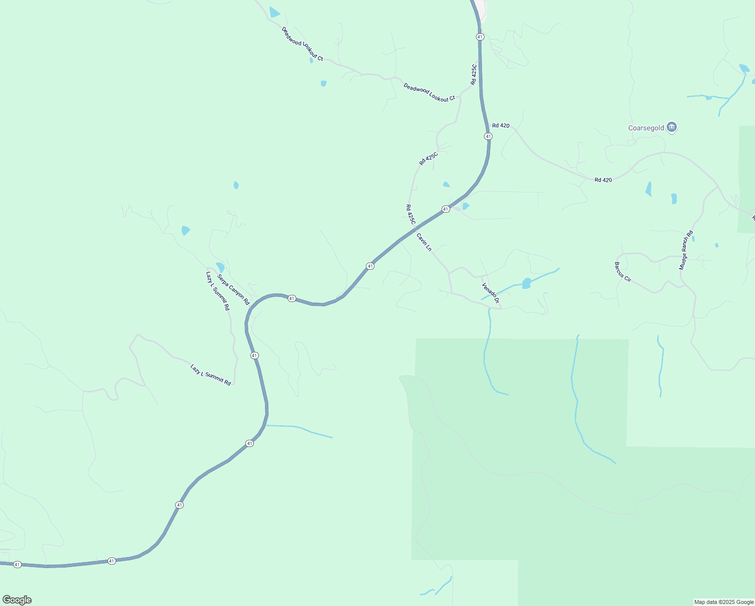 map of restaurants, bars, coffee shops, grocery stores, and more near 48818 Holly Lane in Coarsegold