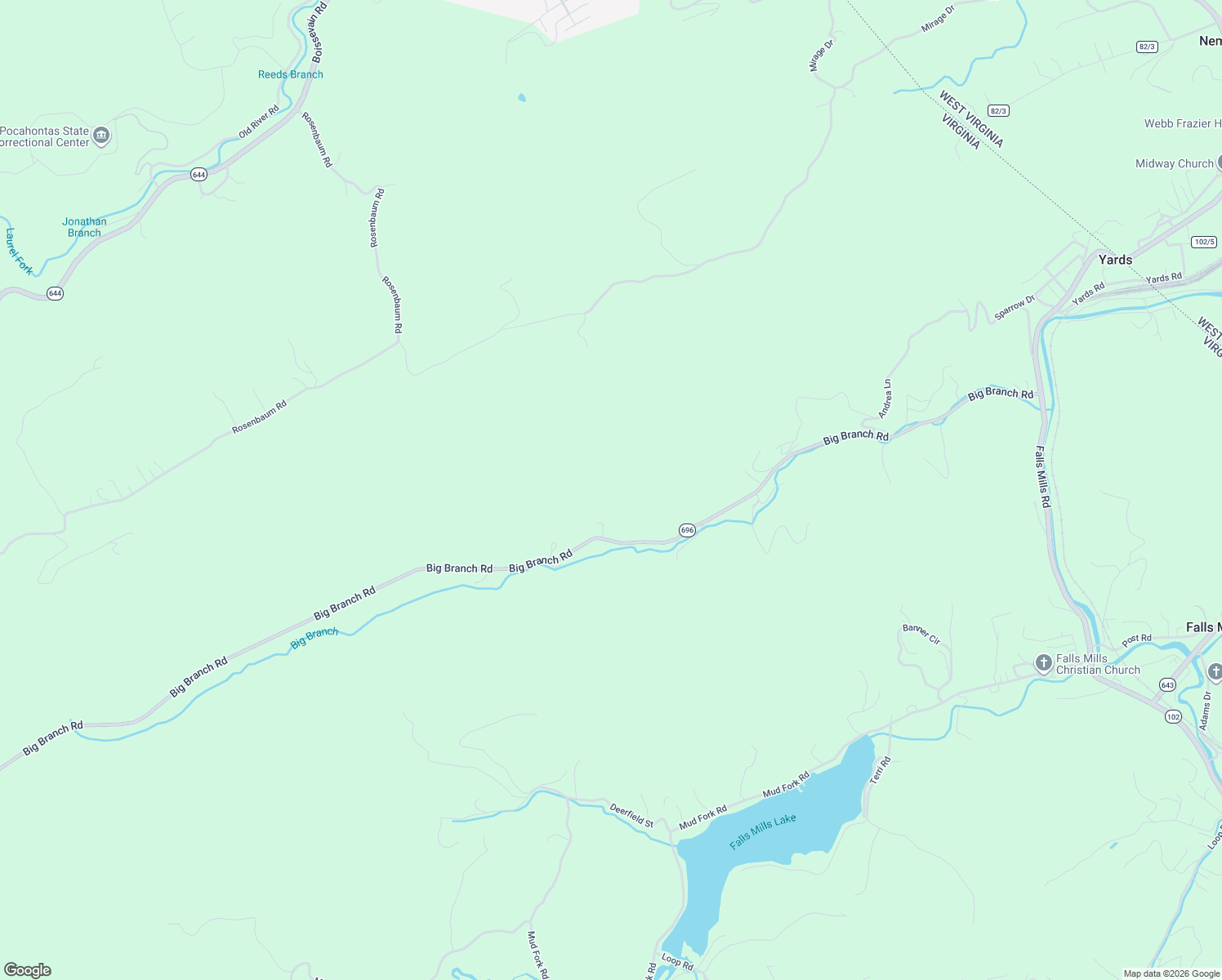 map of restaurants, bars, coffee shops, grocery stores, and more near 1470 Big Branch Rd in Bluefield