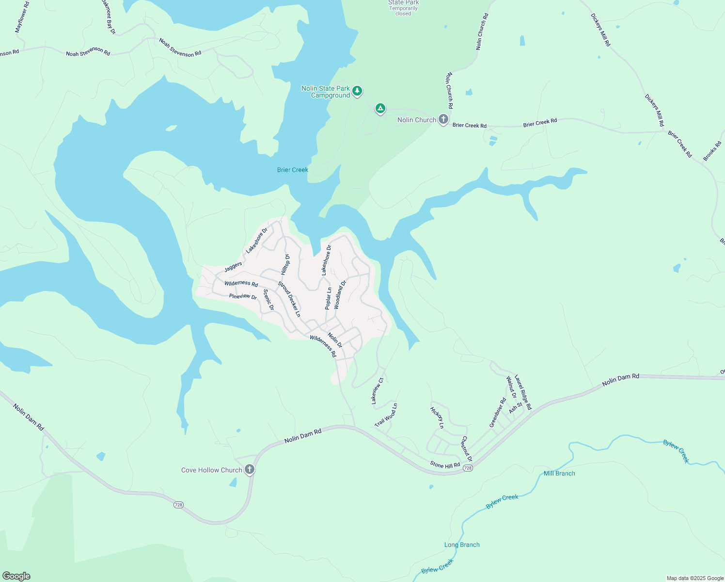 map of restaurants, bars, coffee shops, grocery stores, and more near 301-499 Lakeshore Drive in Edmonson
