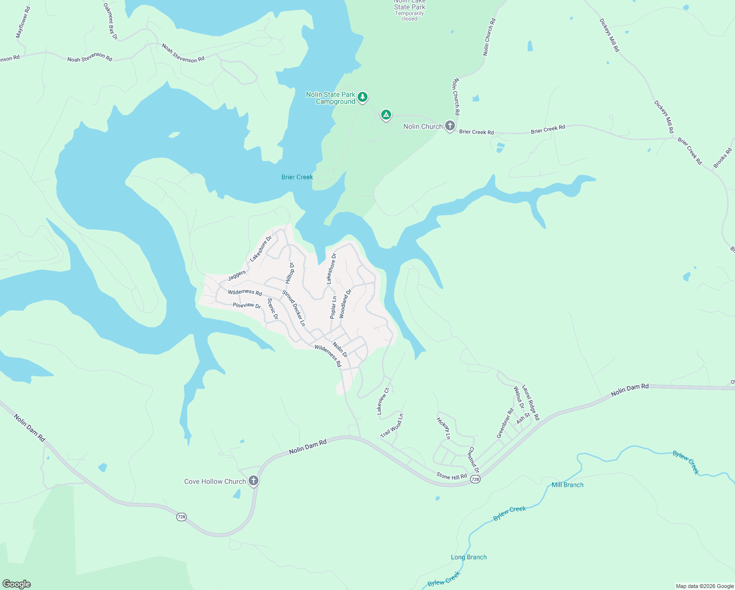 map of restaurants, bars, coffee shops, grocery stores, and more near Woodland Drive in Edmonson