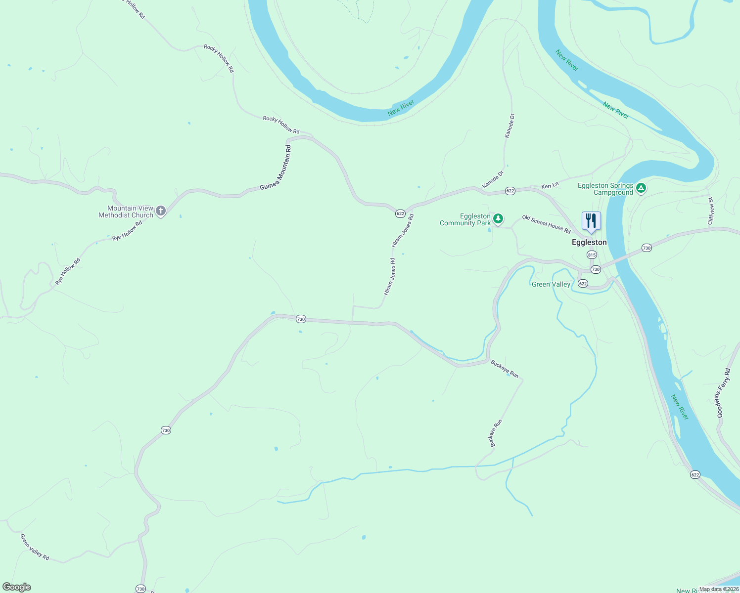 map of restaurants, bars, coffee shops, grocery stores, and more near 217 Hiram Jones Road in Eggleston