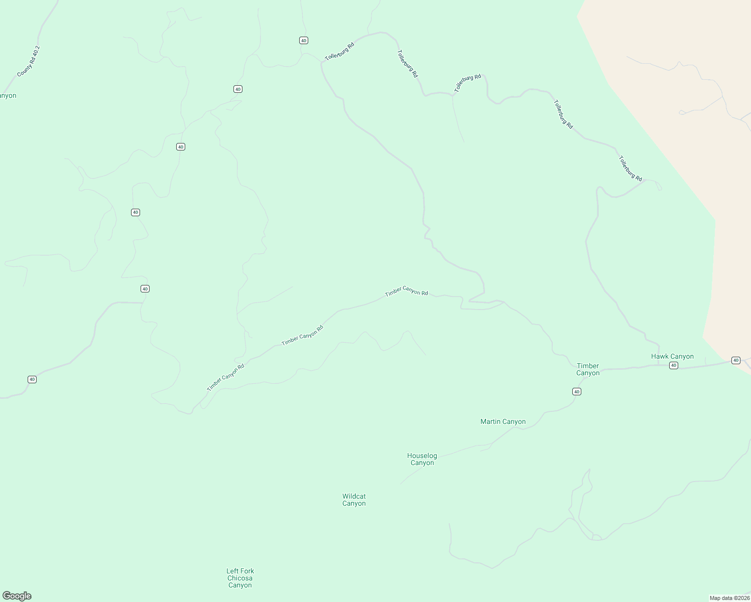 map of restaurants, bars, coffee shops, grocery stores, and more near Timber Canyon Road in Las Animas County