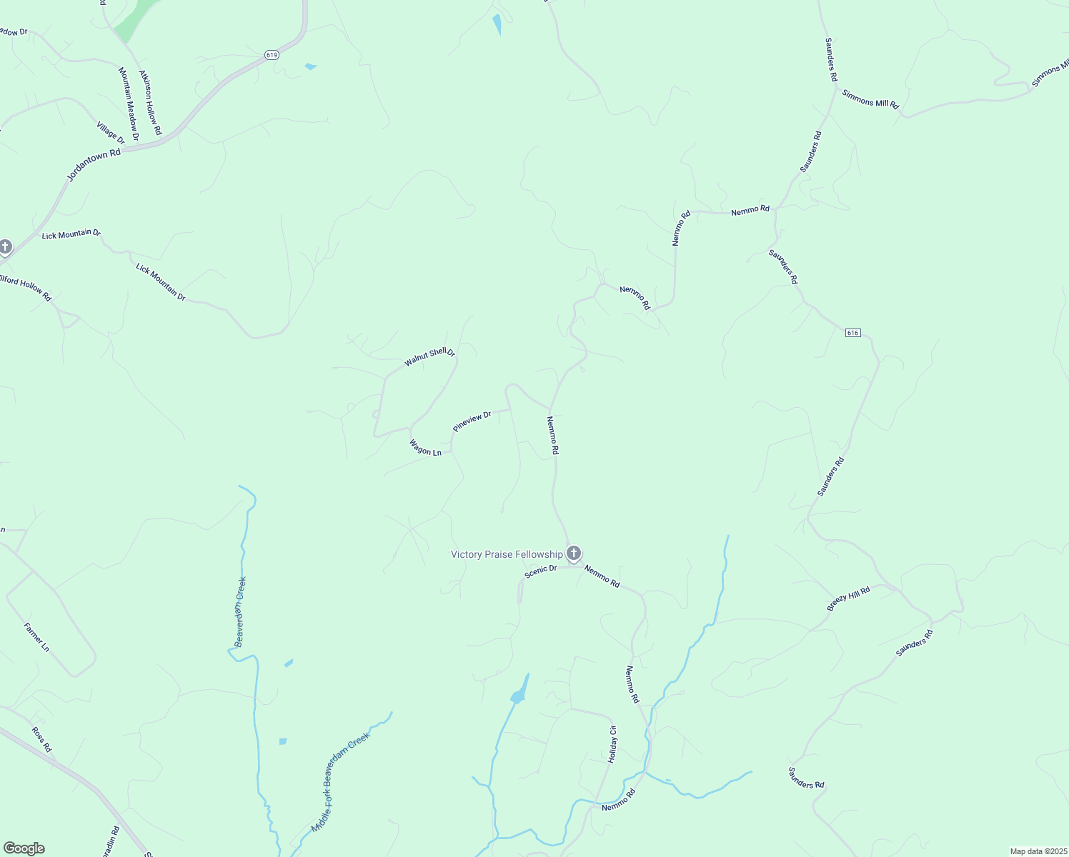map of restaurants, bars, coffee shops, grocery stores, and more near 1330 Springfield Drive in Vinton