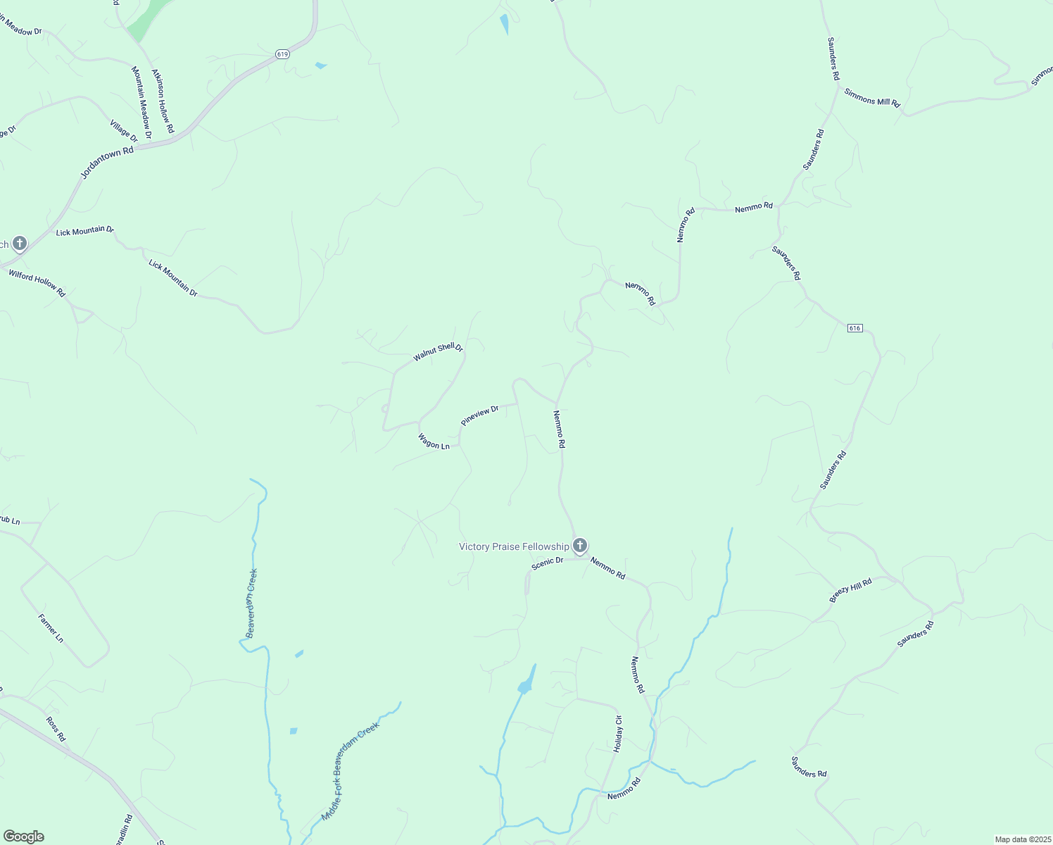 map of restaurants, bars, coffee shops, grocery stores, and more near 1330 Springfield Drive in Vinton