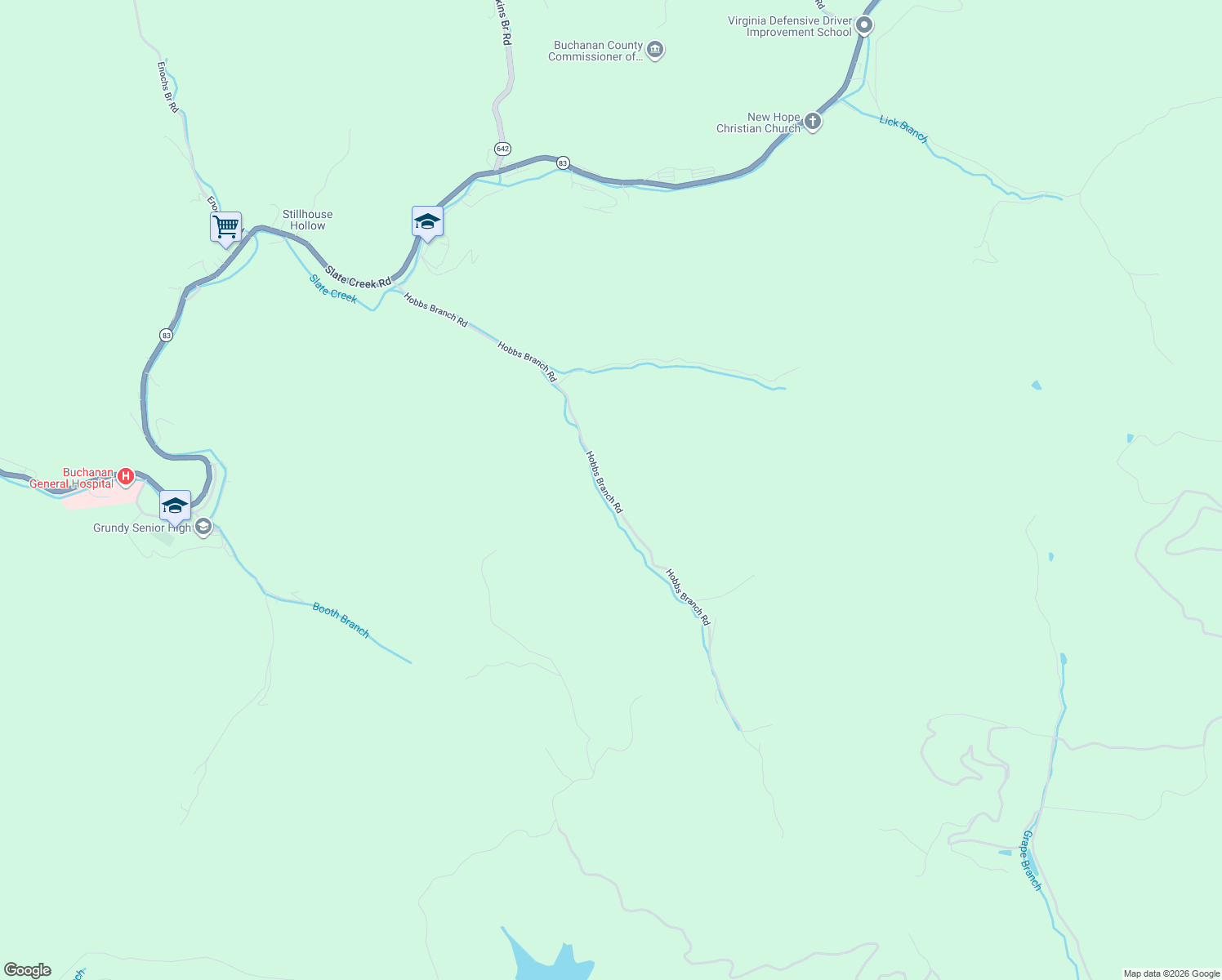 map of restaurants, bars, coffee shops, grocery stores, and more near 1893 Hobbs Branch Road in Grundy