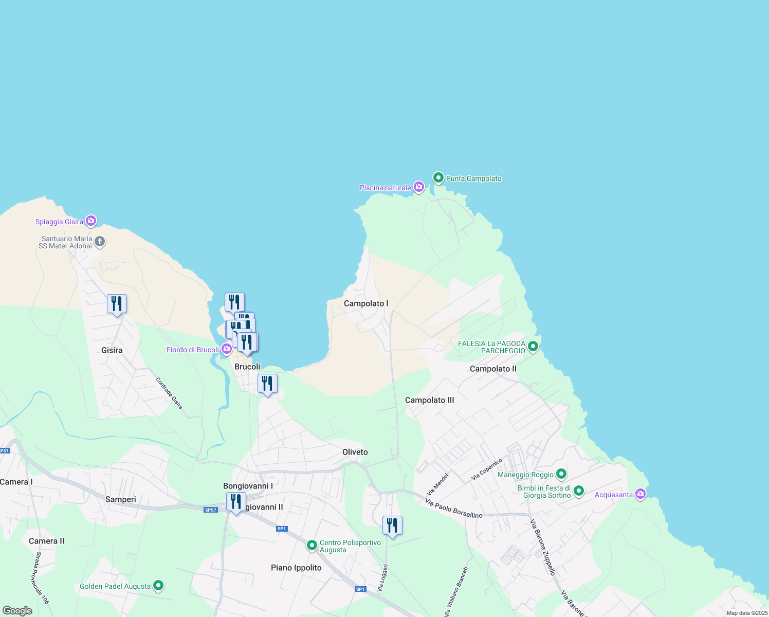 map of restaurants, bars, coffee shops, grocery stores, and more near in Free municipal consortium of Syracuse