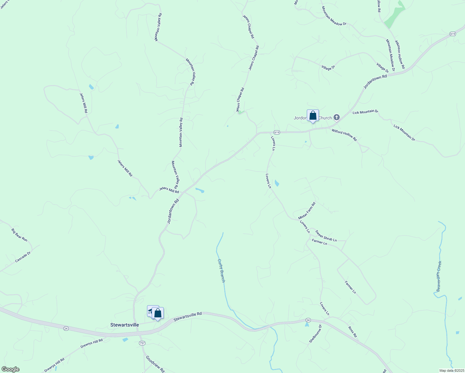 map of restaurants, bars, coffee shops, grocery stores, and more near 6502 Jordantown Road in Vinton