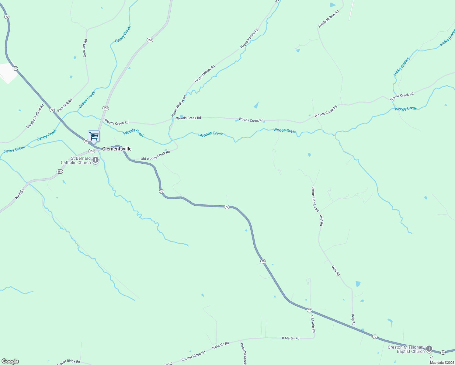 map of restaurants, bars, coffee shops, grocery stores, and more near 11098 Kentucky 70 in Liberty