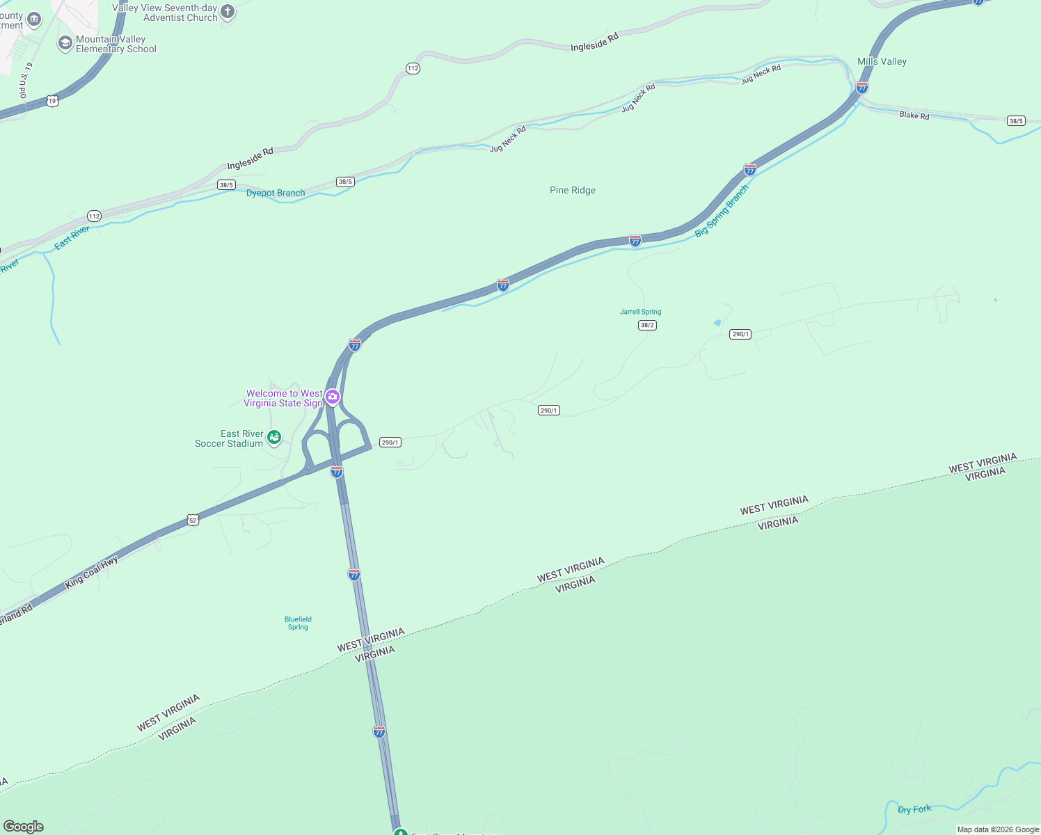 map of restaurants, bars, coffee shops, grocery stores, and more near 3651 John Nash Boulevard in Bluefield