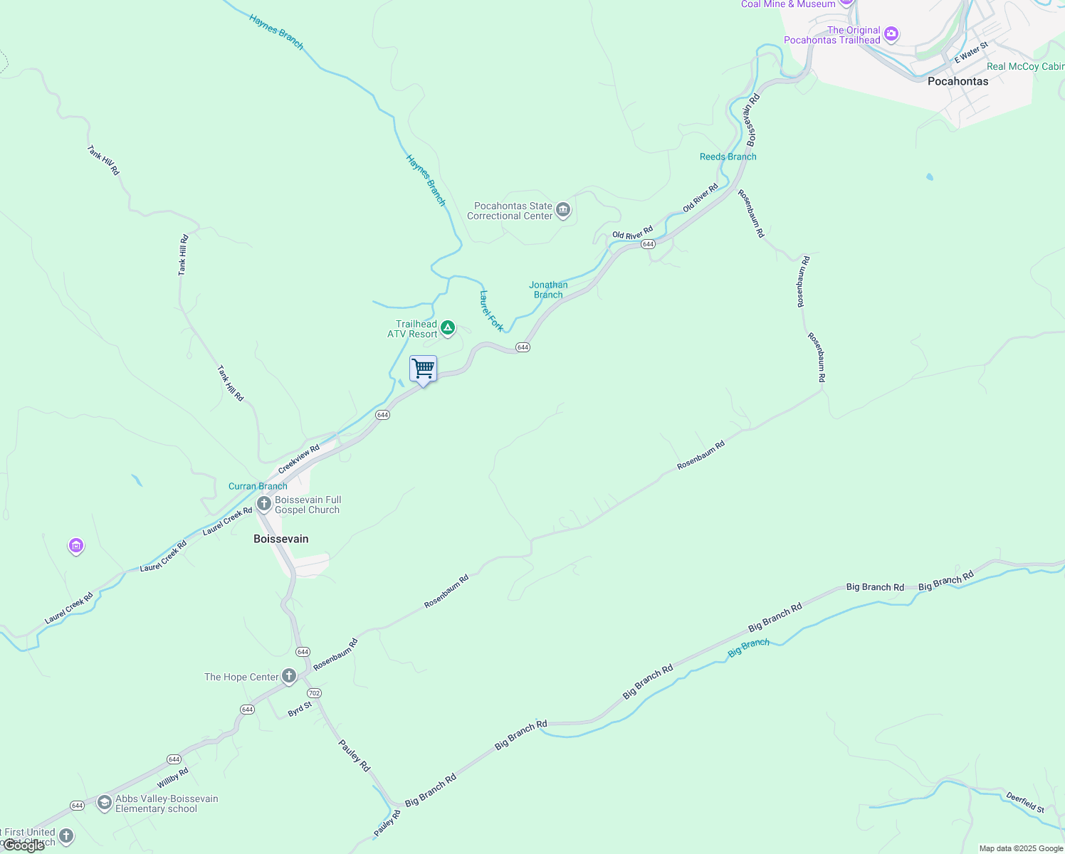 map of restaurants, bars, coffee shops, grocery stores, and more near 573 Shultz Hollow Road in Bluefield
