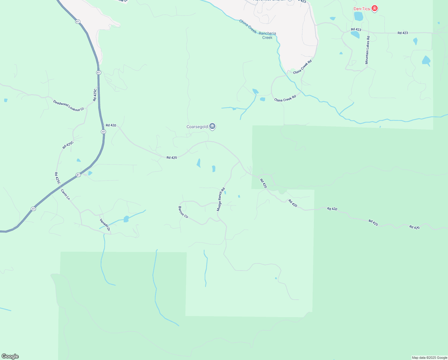 map of restaurants, bars, coffee shops, grocery stores, and more near 37068 Mudge Ranch Road in Coarsegold