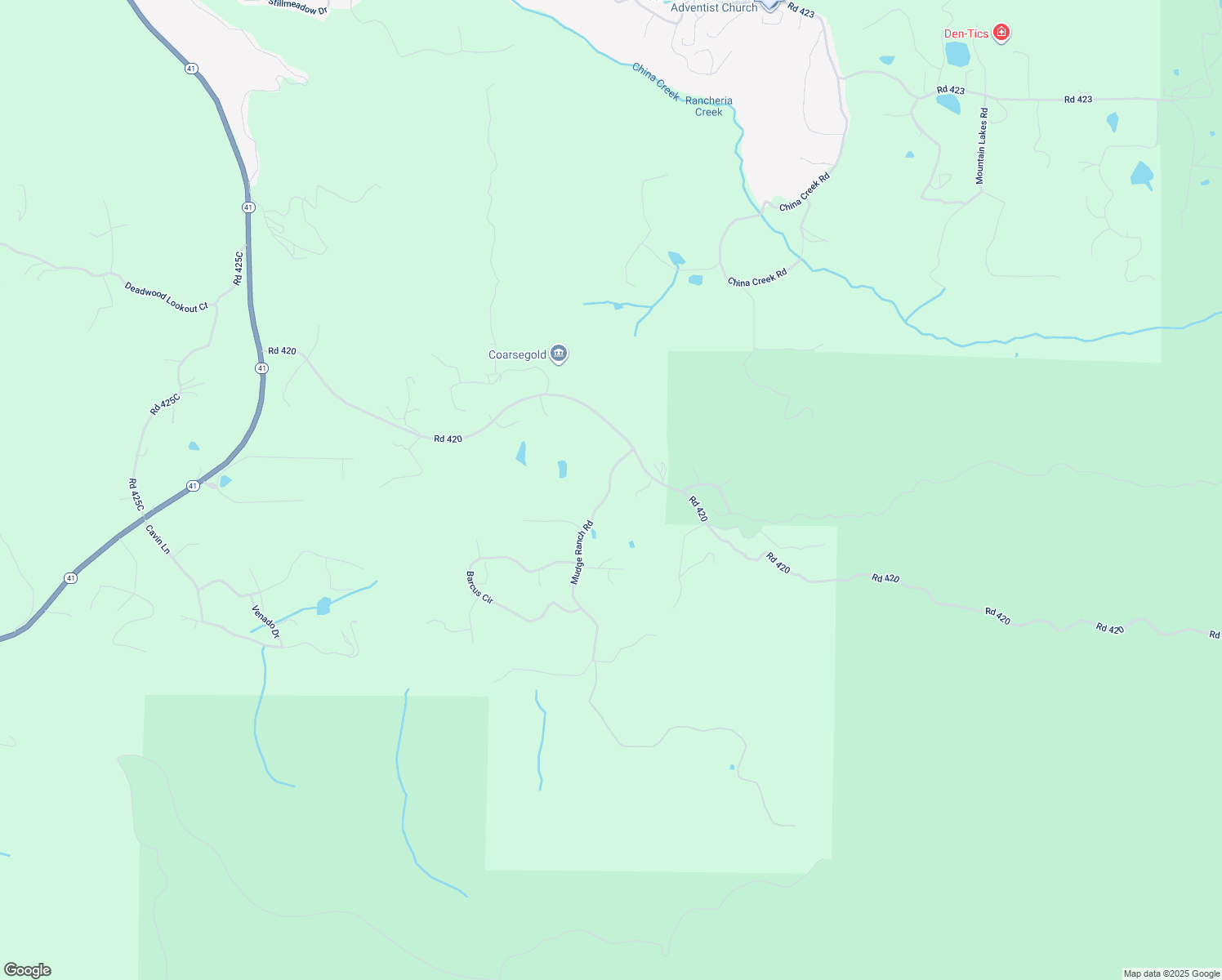 map of restaurants, bars, coffee shops, grocery stores, and more near 37068 Mudge Ranch Road in Coarsegold