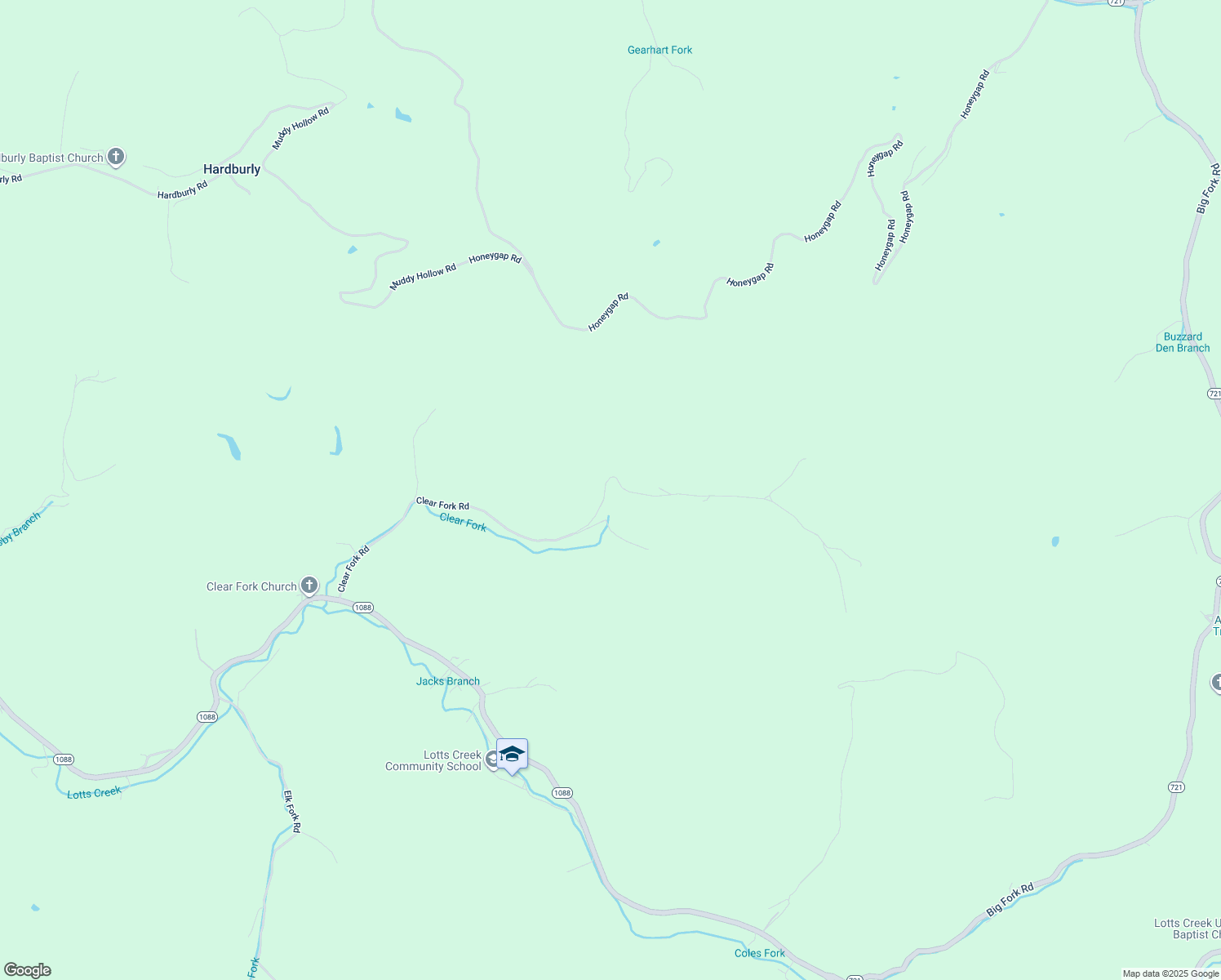 map of restaurants, bars, coffee shops, grocery stores, and more near 1044 Clear Fork Road in Hazard