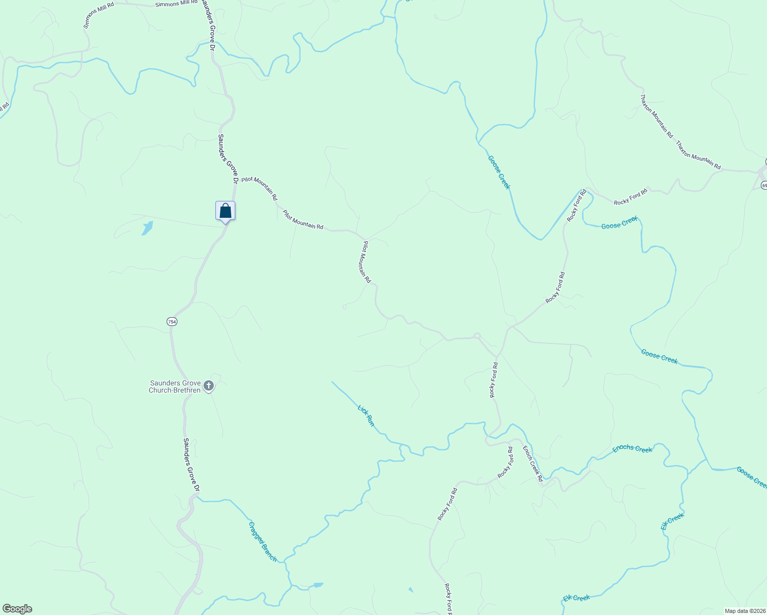 map of restaurants, bars, coffee shops, grocery stores, and more near 2068 Pilot Mountain Road in Moneta
