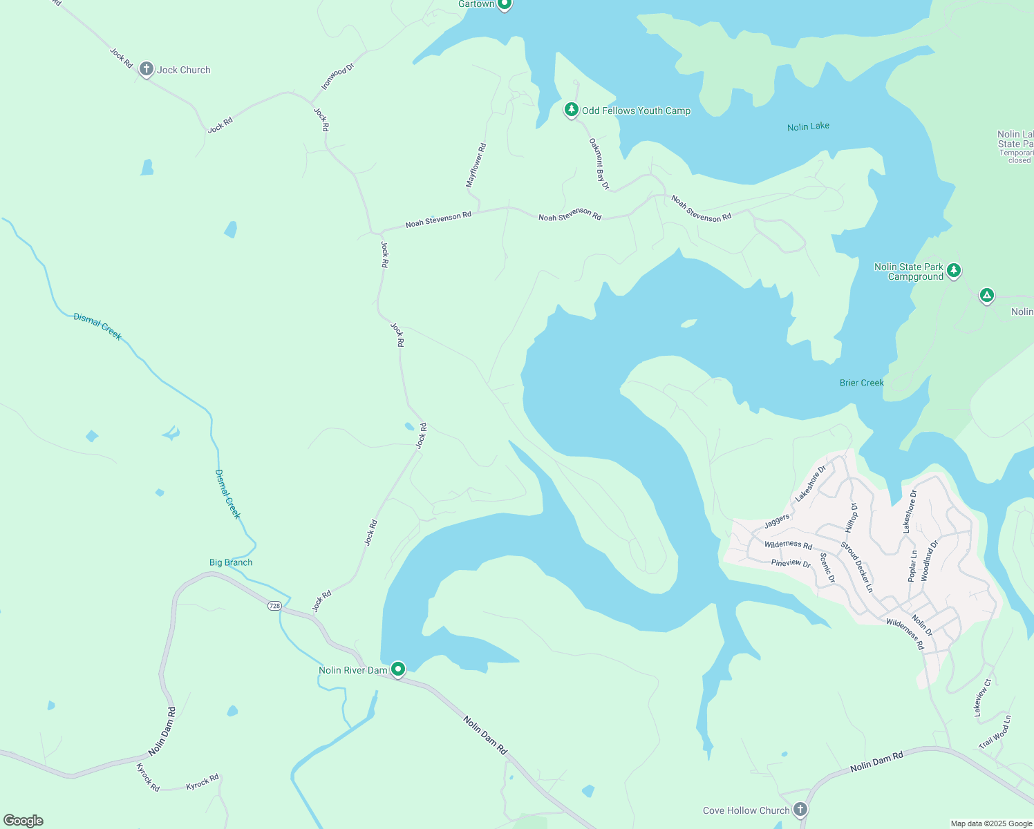 map of restaurants, bars, coffee shops, grocery stores, and more near Silas Hunt Road in Bee Spring