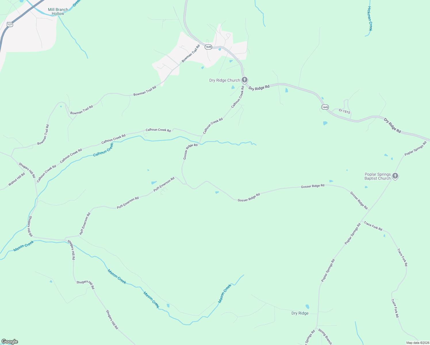 map of restaurants, bars, coffee shops, grocery stores, and more near 1475 Gosser Ridge Road in Liberty