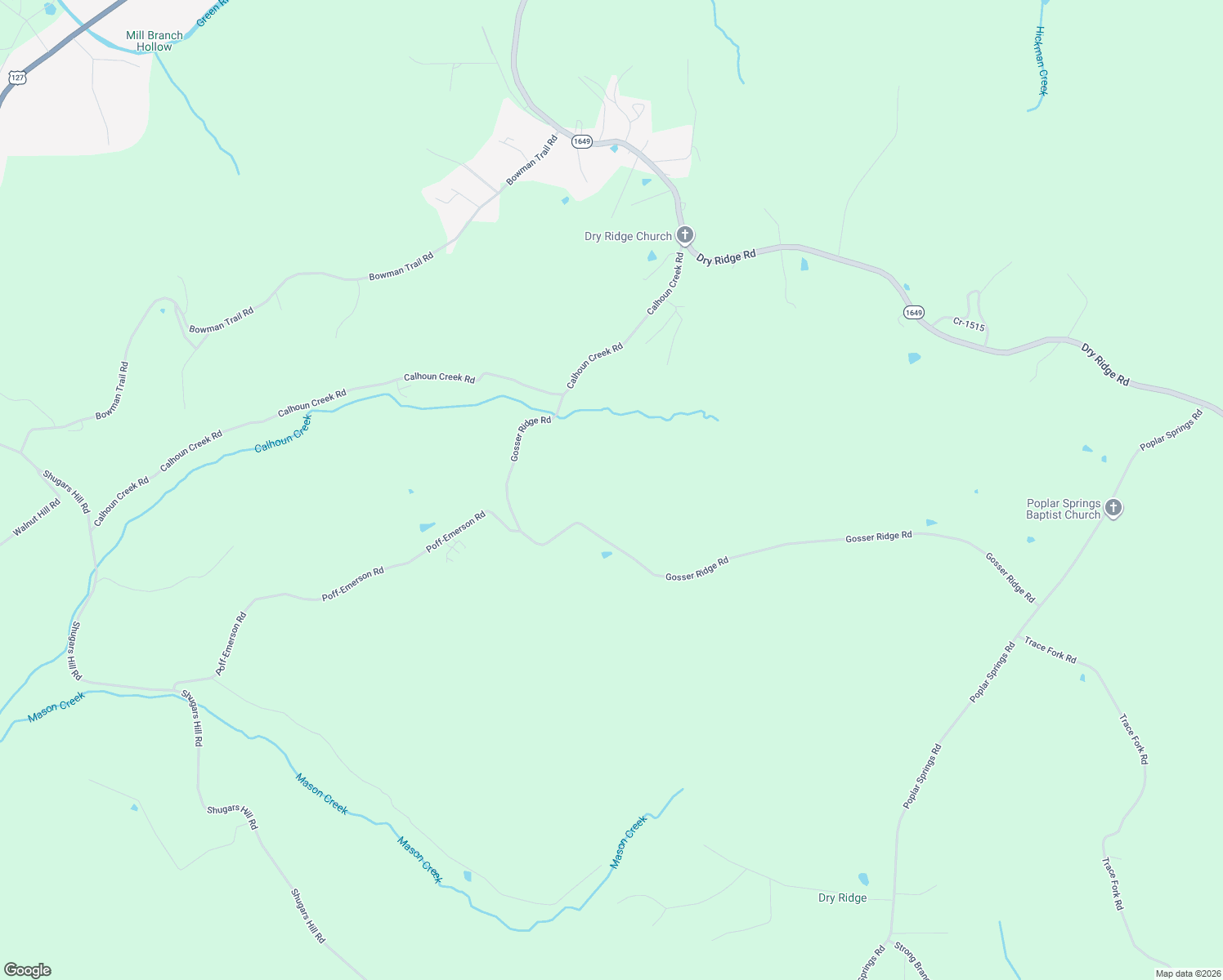 map of restaurants, bars, coffee shops, grocery stores, and more near 1464 Gosser Ridge Road in Liberty