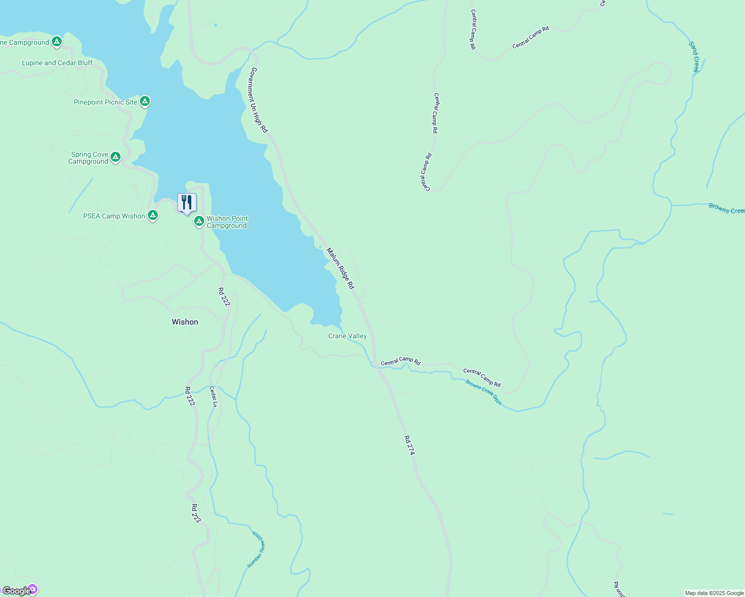 map of restaurants, bars, coffee shops, grocery stores, and more near 37577 Hillside Drive in Bass Lake