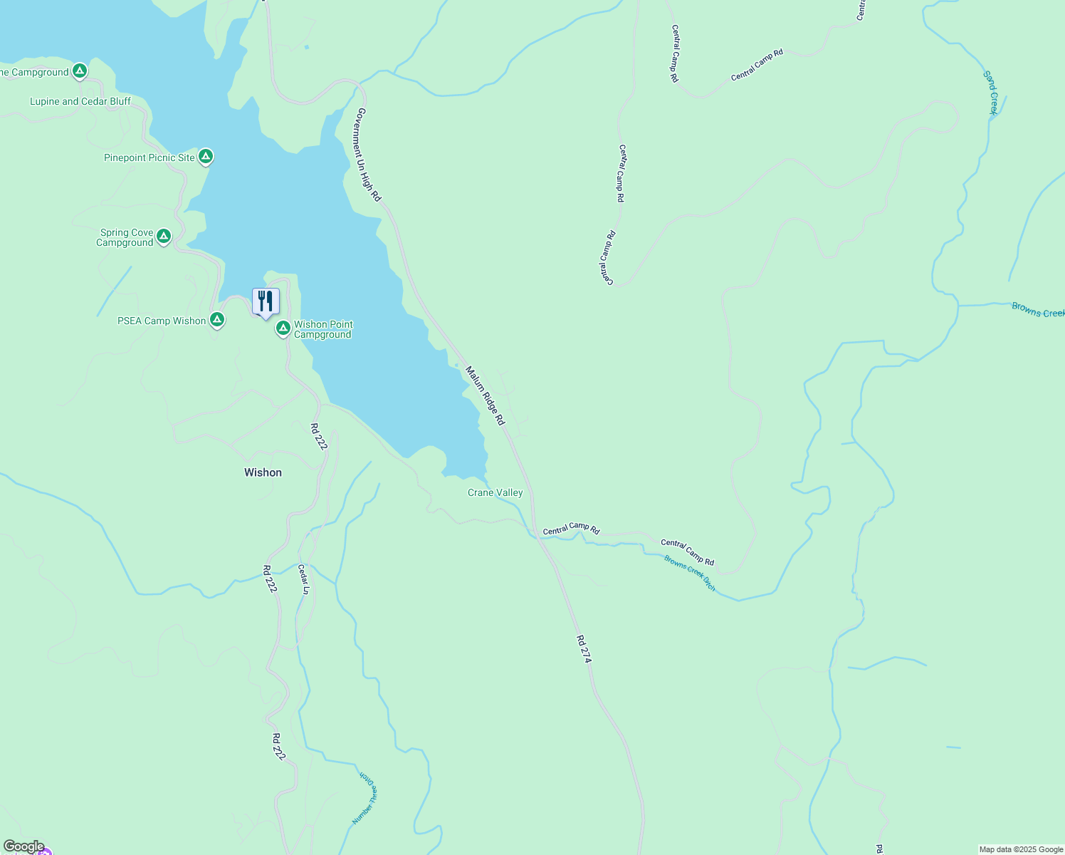 map of restaurants, bars, coffee shops, grocery stores, and more near 37577 Hillside Drive in Bass Lake
