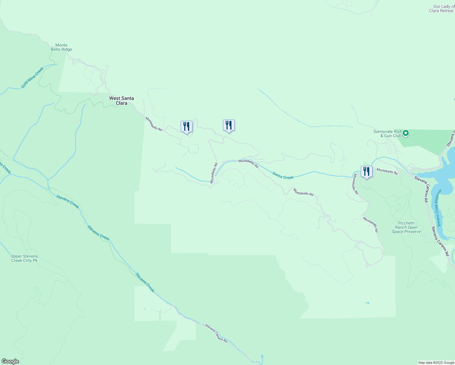 map of restaurants, bars, coffee shops, grocery stores, and more near 16012 Flintlock Road in Cupertino