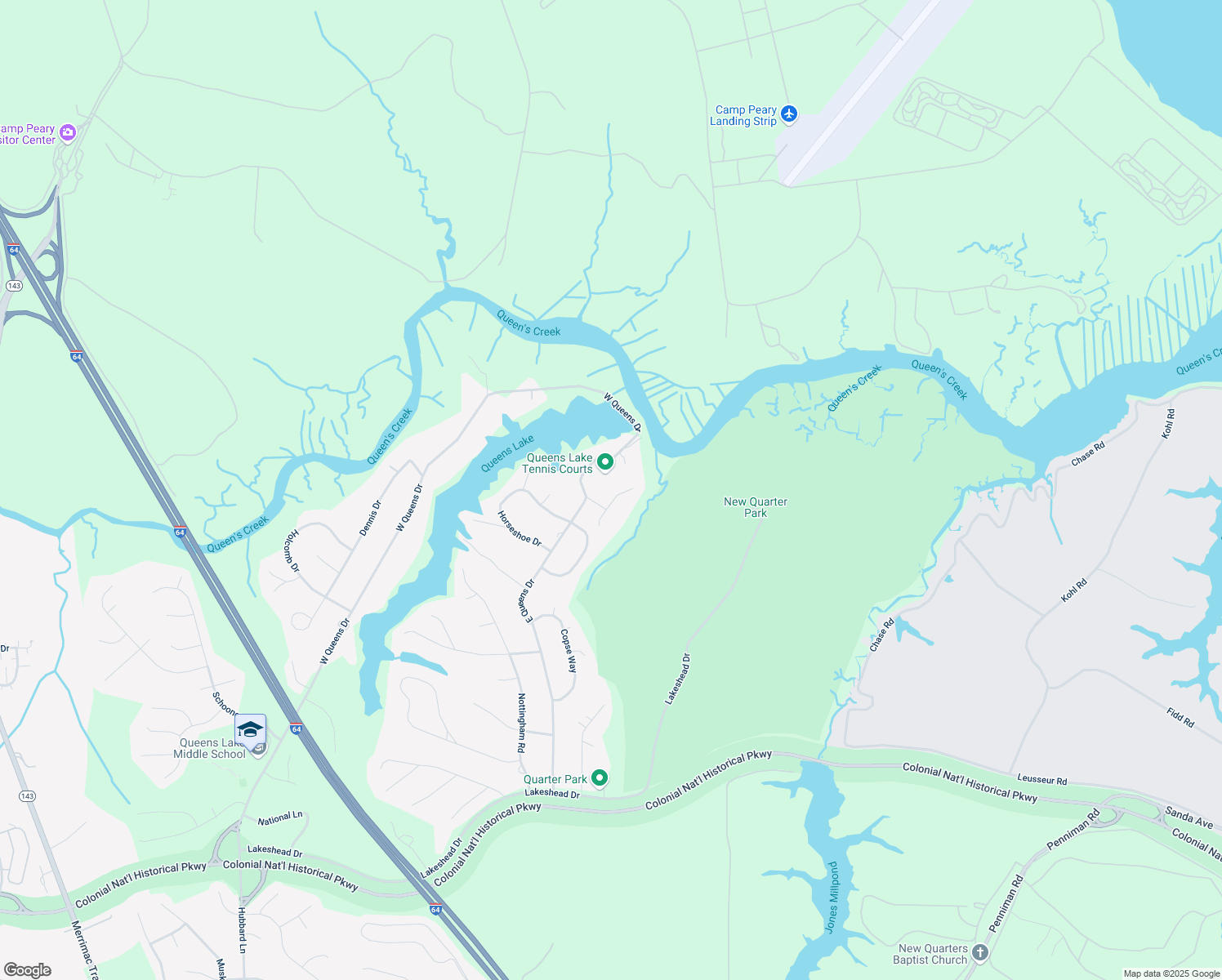 map of restaurants, bars, coffee shops, grocery stores, and more near 102 Charles River Landing Road in Williamsburg
