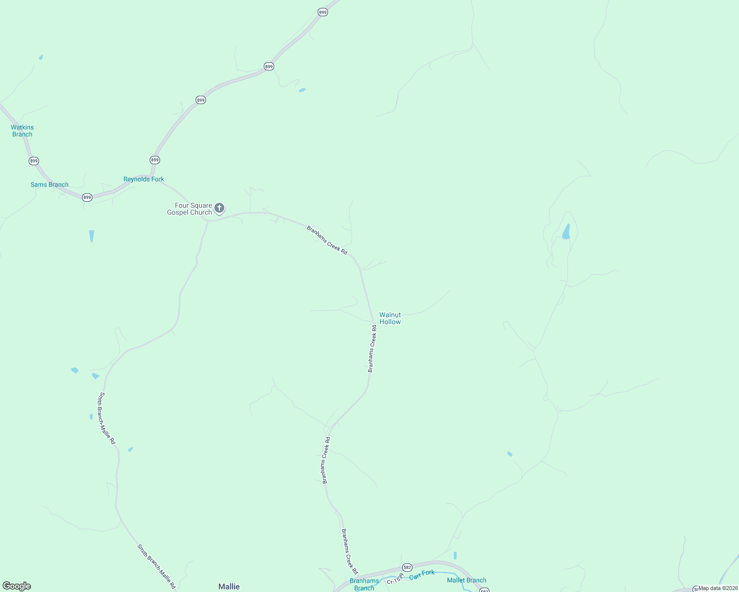 map of restaurants, bars, coffee shops, grocery stores, and more near 1295 Branhams Creek Road in Mallie