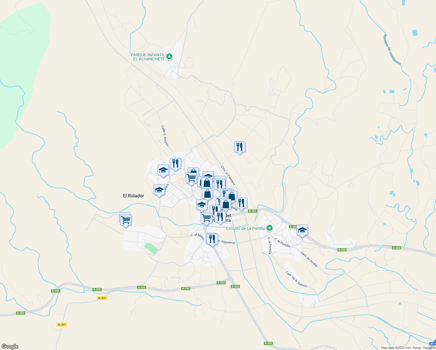 map of restaurants, bars, coffee shops, grocery stores, and more near 16 Calle los Puntos in Cuevas del Almanzora