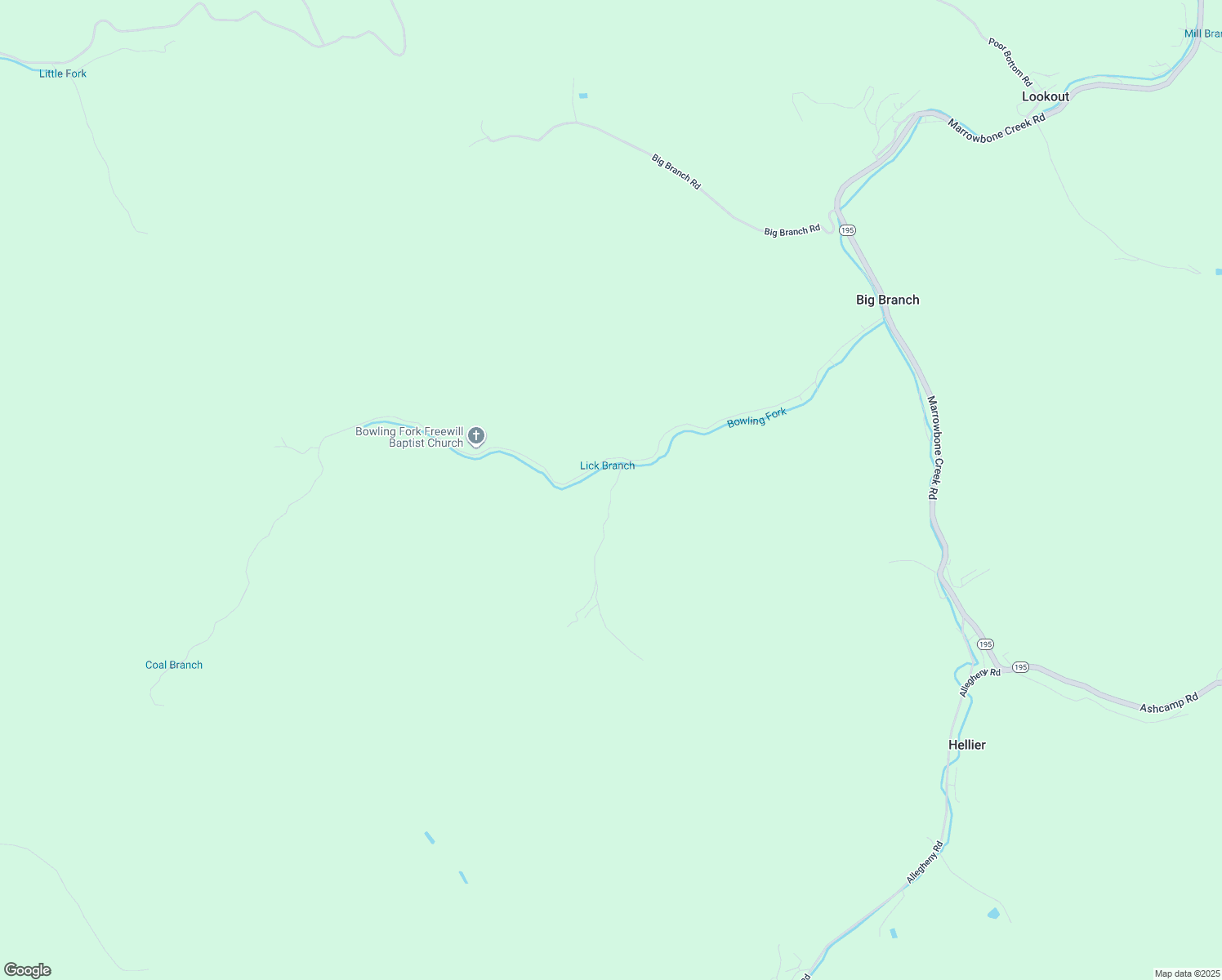 map of restaurants, bars, coffee shops, grocery stores, and more near 75 Lick Fork Road in Elkhorn City