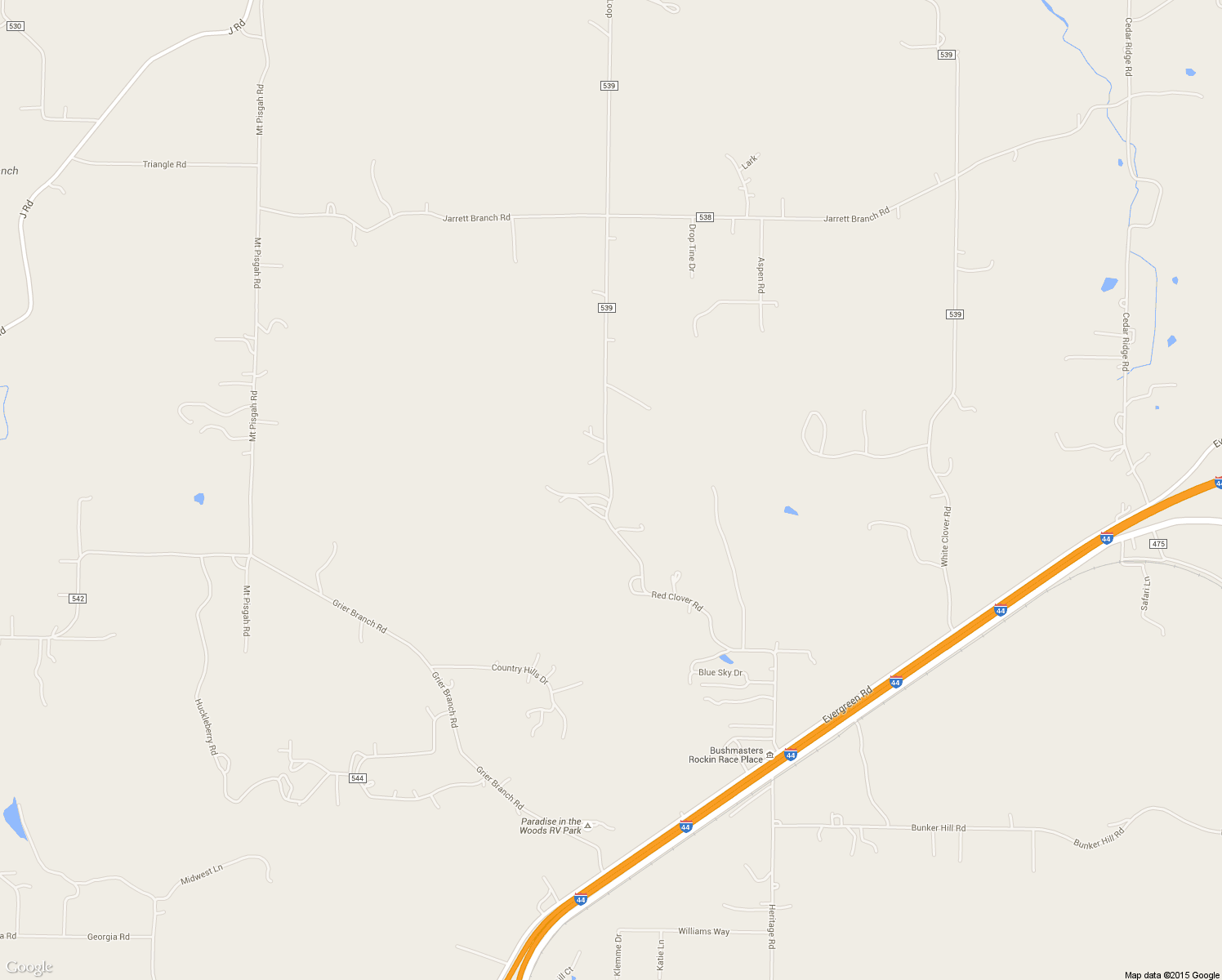 map of restaurants, bars, coffee shops, grocery stores, and more near Red Clover Road in Strafford