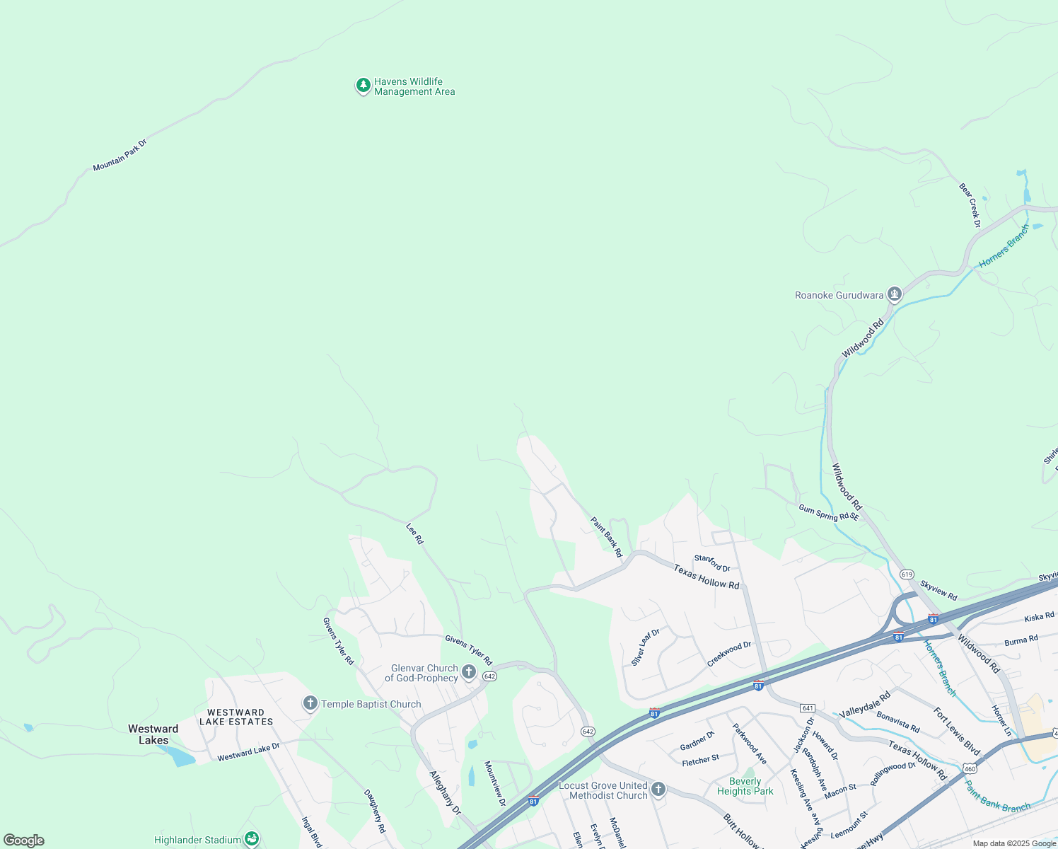 map of restaurants, bars, coffee shops, grocery stores, and more near 1041 Paint Bank Road in Salem