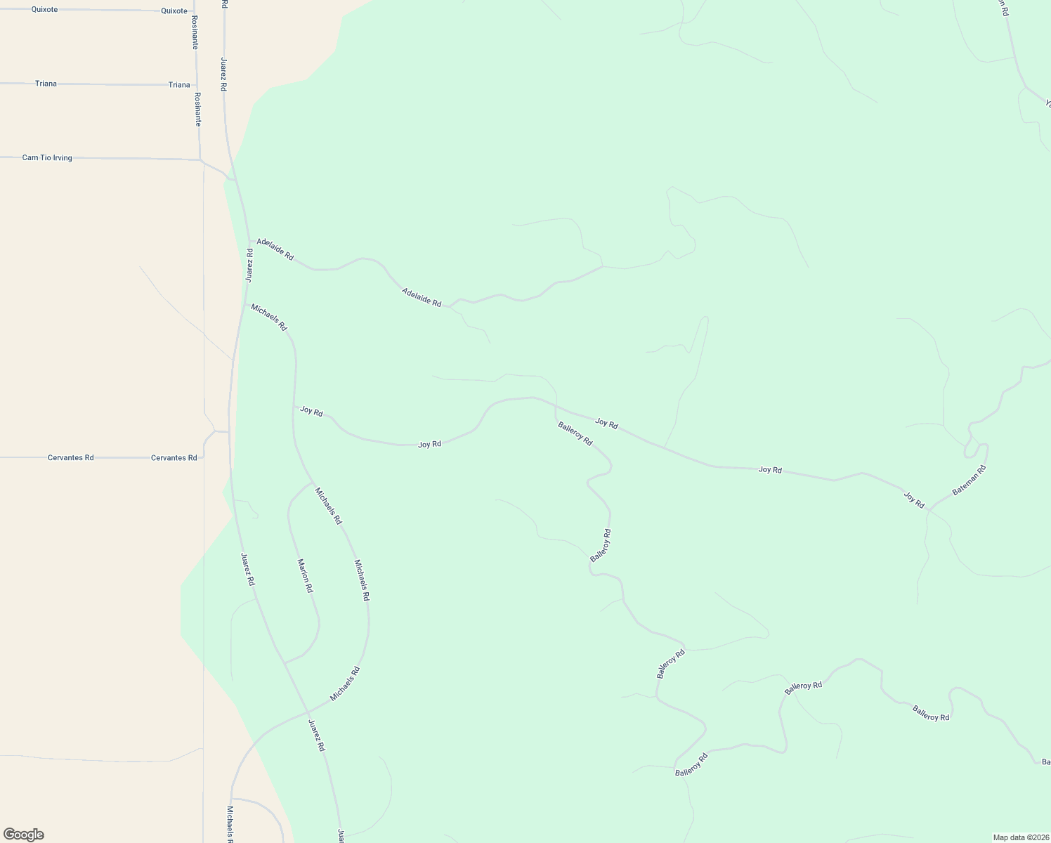 map of restaurants, bars, coffee shops, grocery stores, and more near 5398 Balleroy Road in San Luis