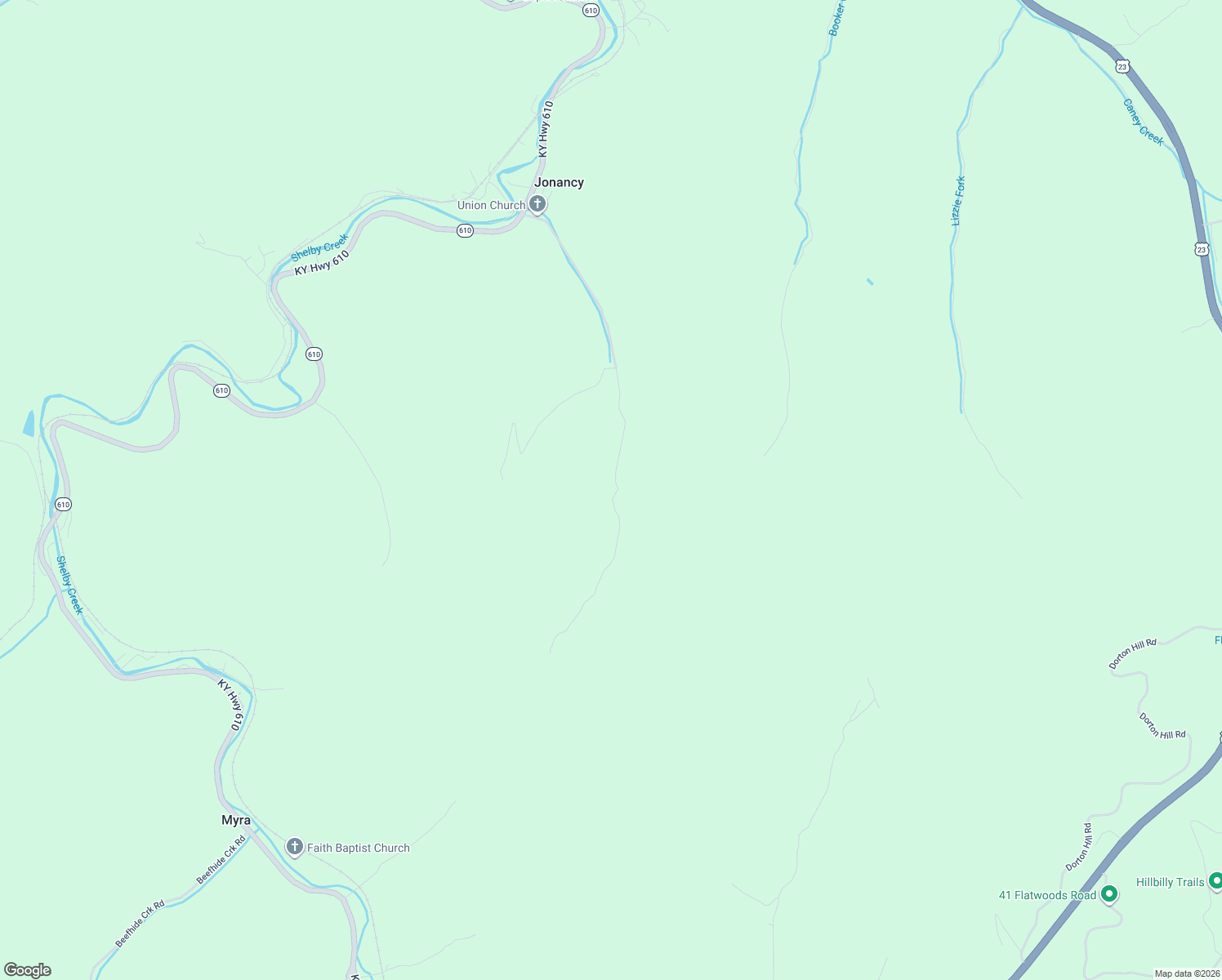 map of restaurants, bars, coffee shops, grocery stores, and more near 755 Elswicks Bridge in Virgie