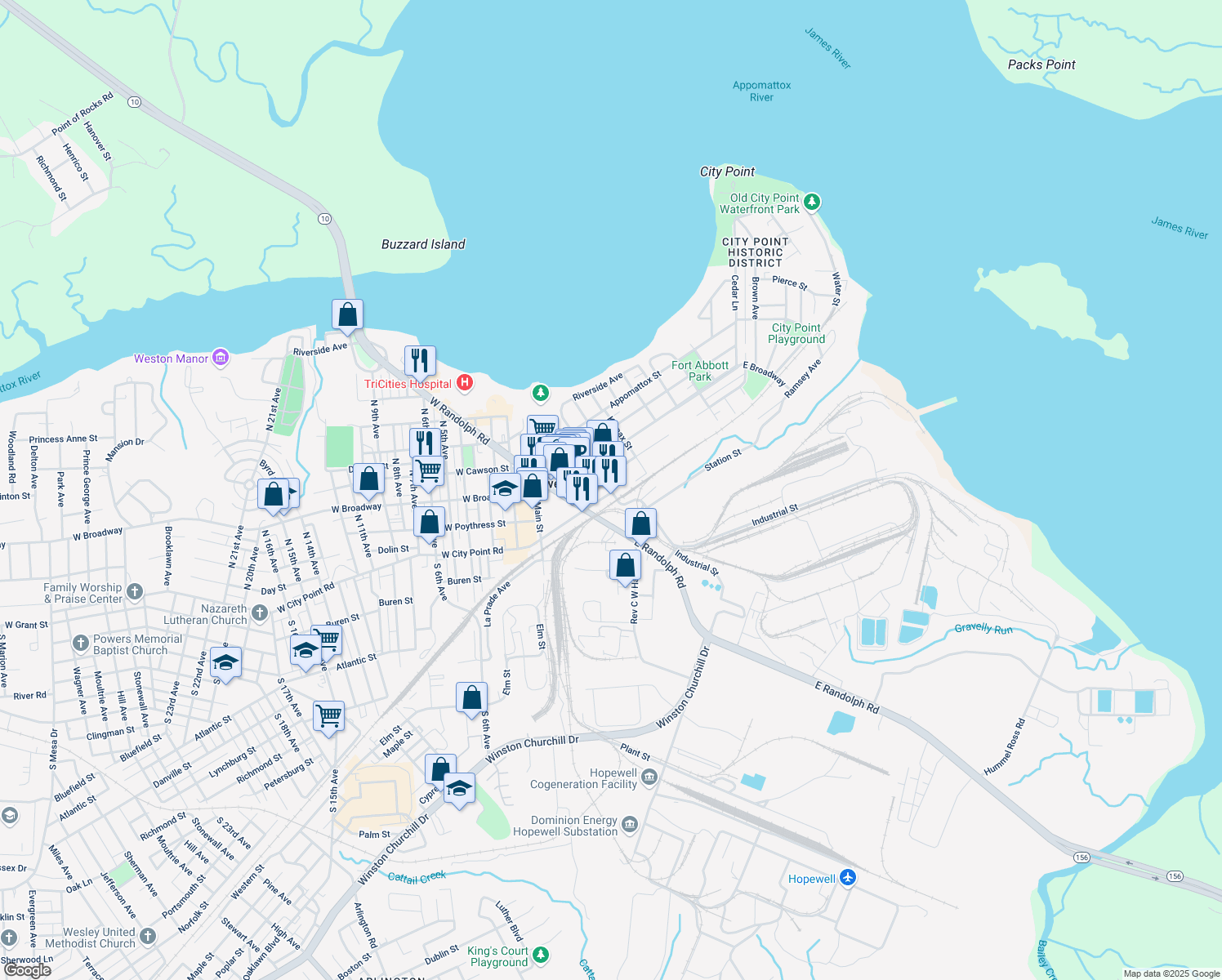 map of restaurants, bars, coffee shops, grocery stores, and more near 113 Hopewell Street in Hopewell