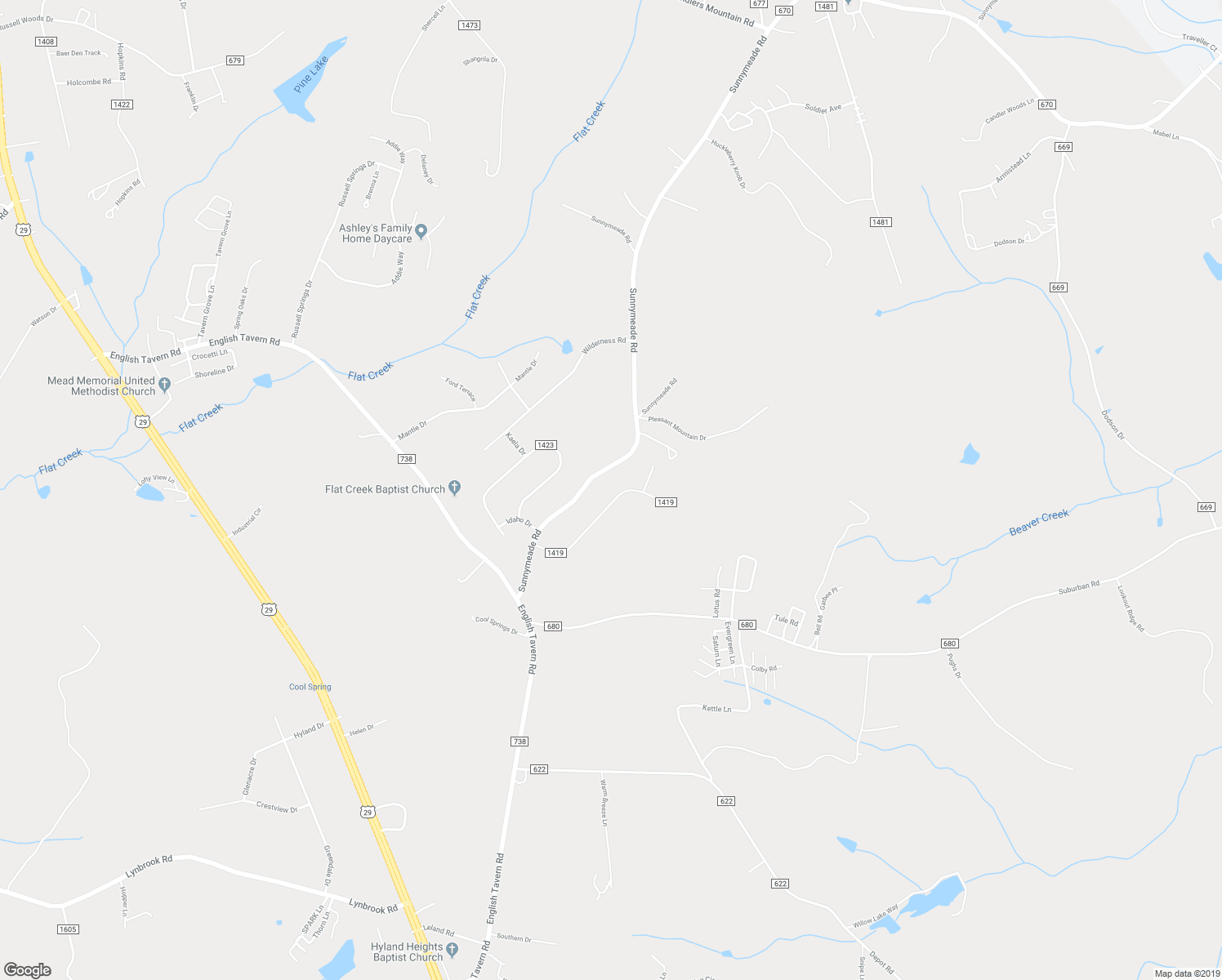 map of restaurants, bars, coffee shops, grocery stores, and more near 326 Pearson Drive in Rustburg
