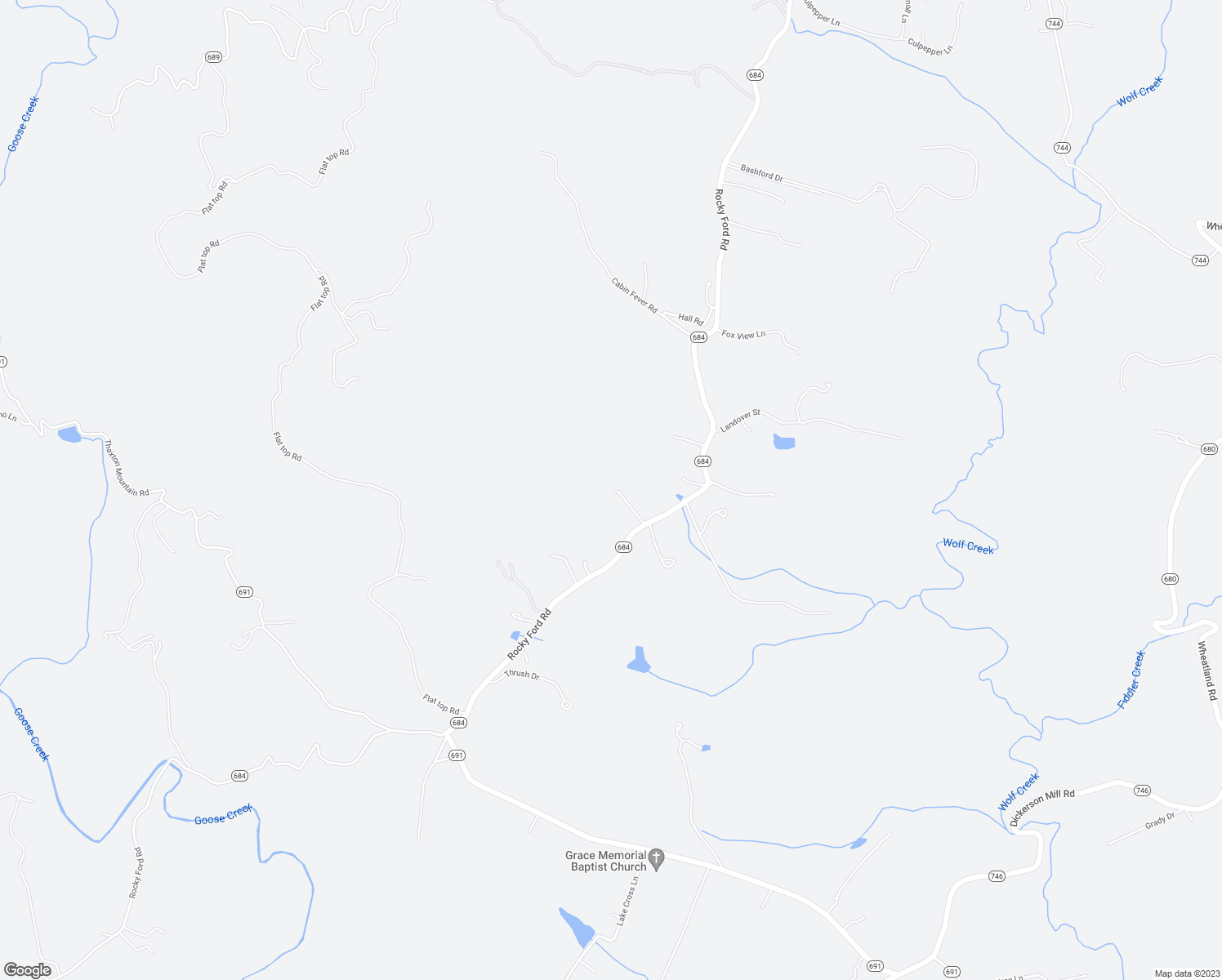 map of restaurants, bars, coffee shops, grocery stores, and more near 4407 Rocky Ford Road in Bedford