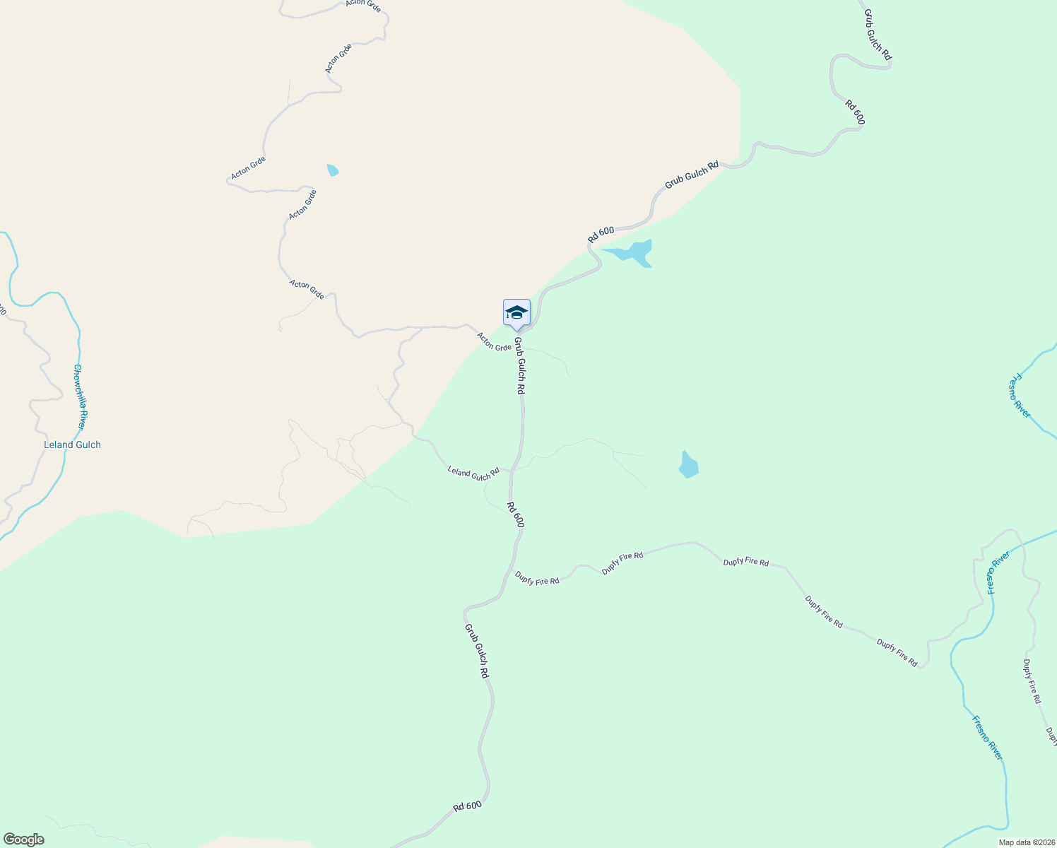 map of restaurants, bars, coffee shops, grocery stores, and more near 38525 Road 600 in Raymond