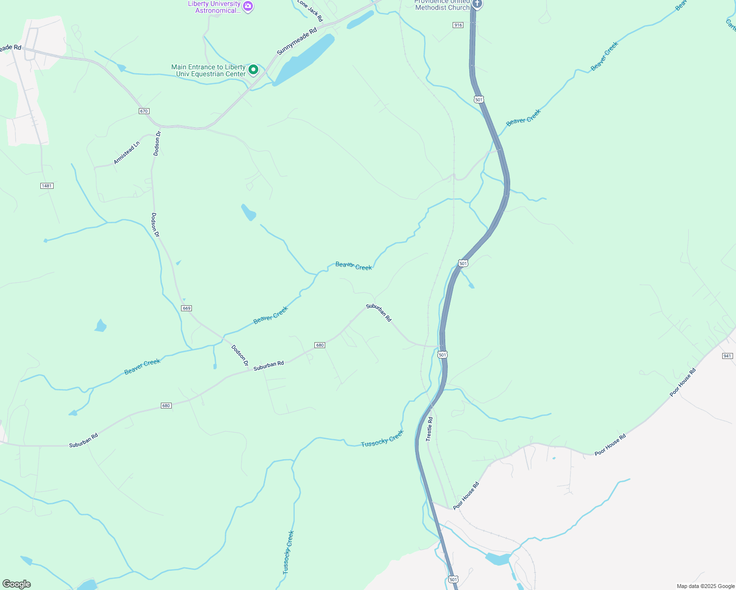 map of restaurants, bars, coffee shops, grocery stores, and more near 120 Foster Lane in Lynchburg