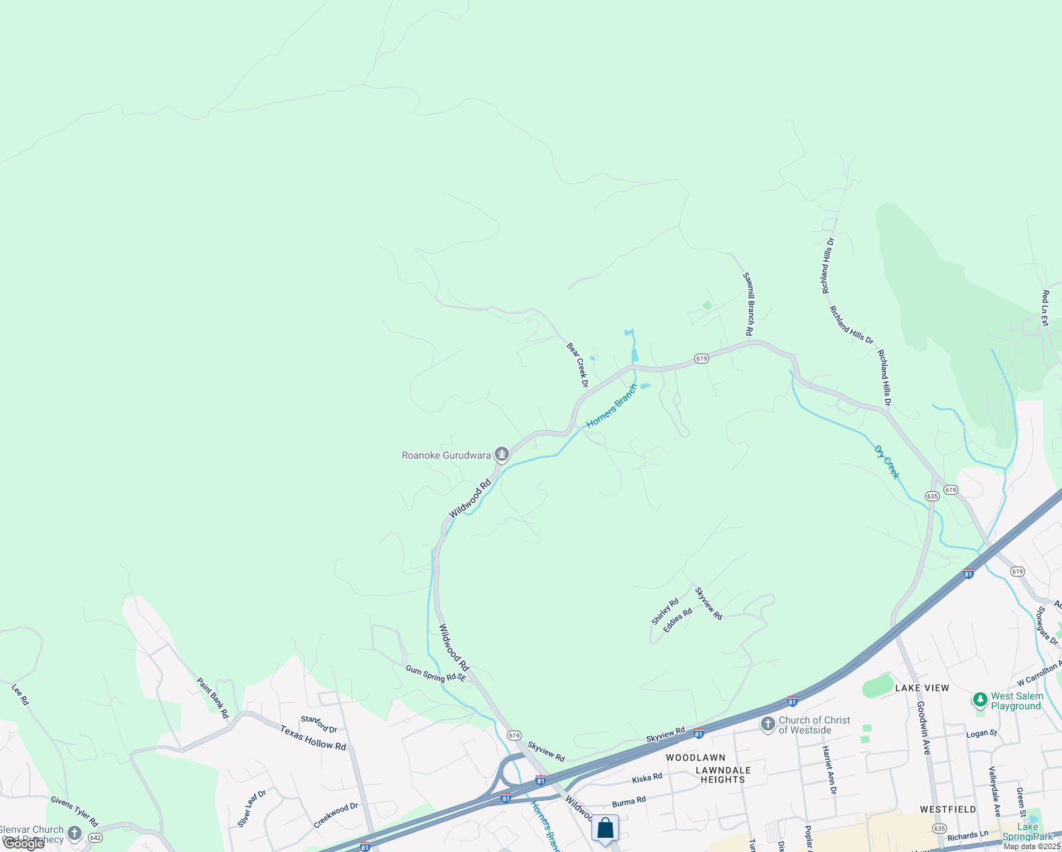 map of restaurants, bars, coffee shops, grocery stores, and more near 2155 Wildwood Road in Salem