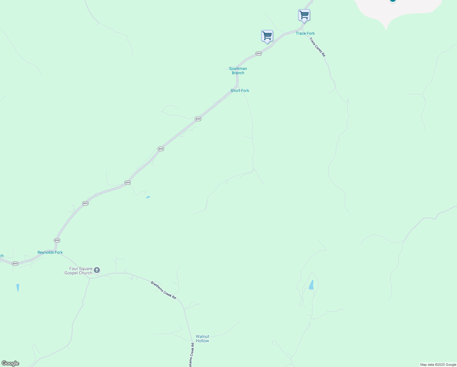 map of restaurants, bars, coffee shops, grocery stores, and more near 25 Rose Petal Lane in Pippa Passes