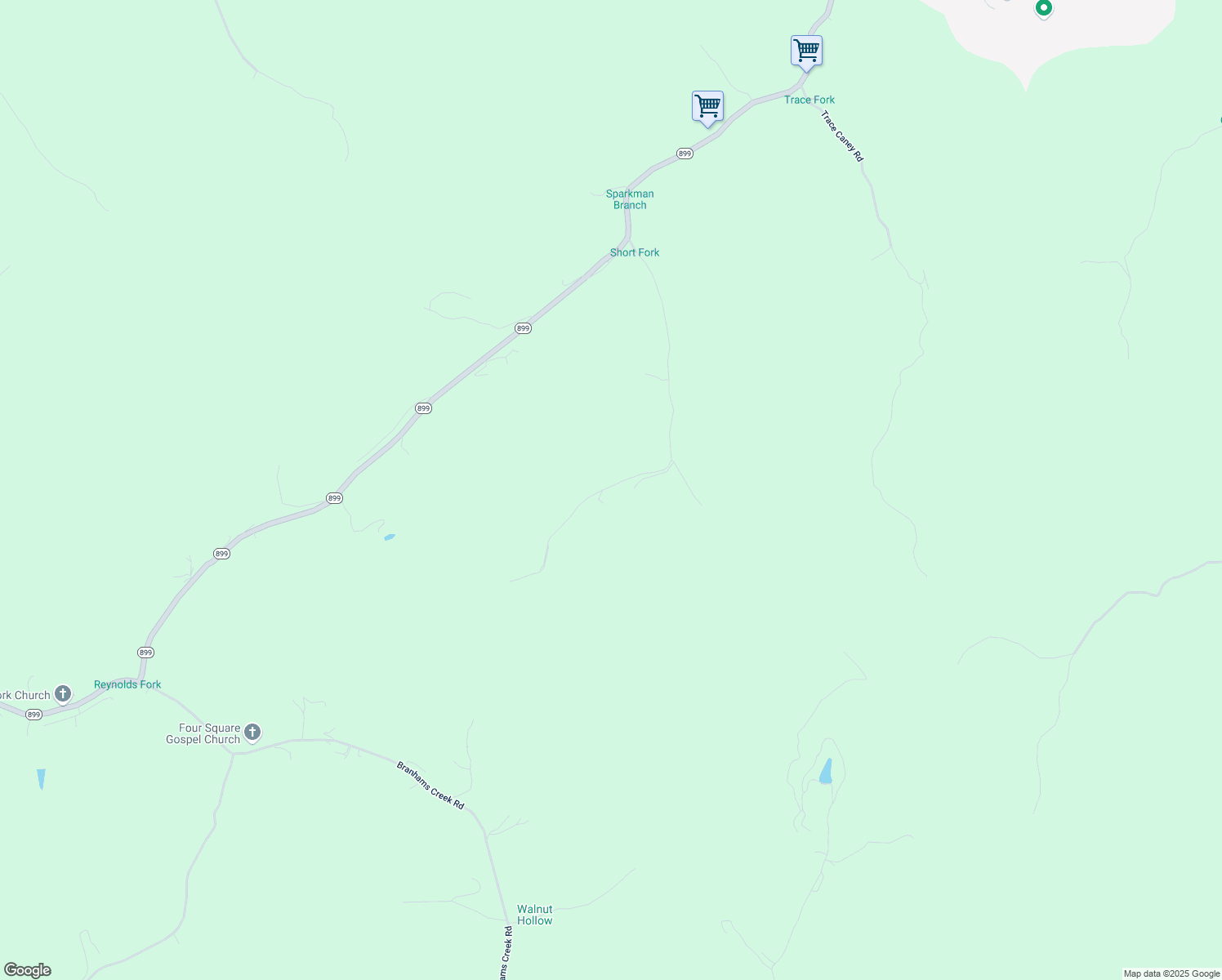 map of restaurants, bars, coffee shops, grocery stores, and more near 25 Rose Petal Lane in Pippa Passes
