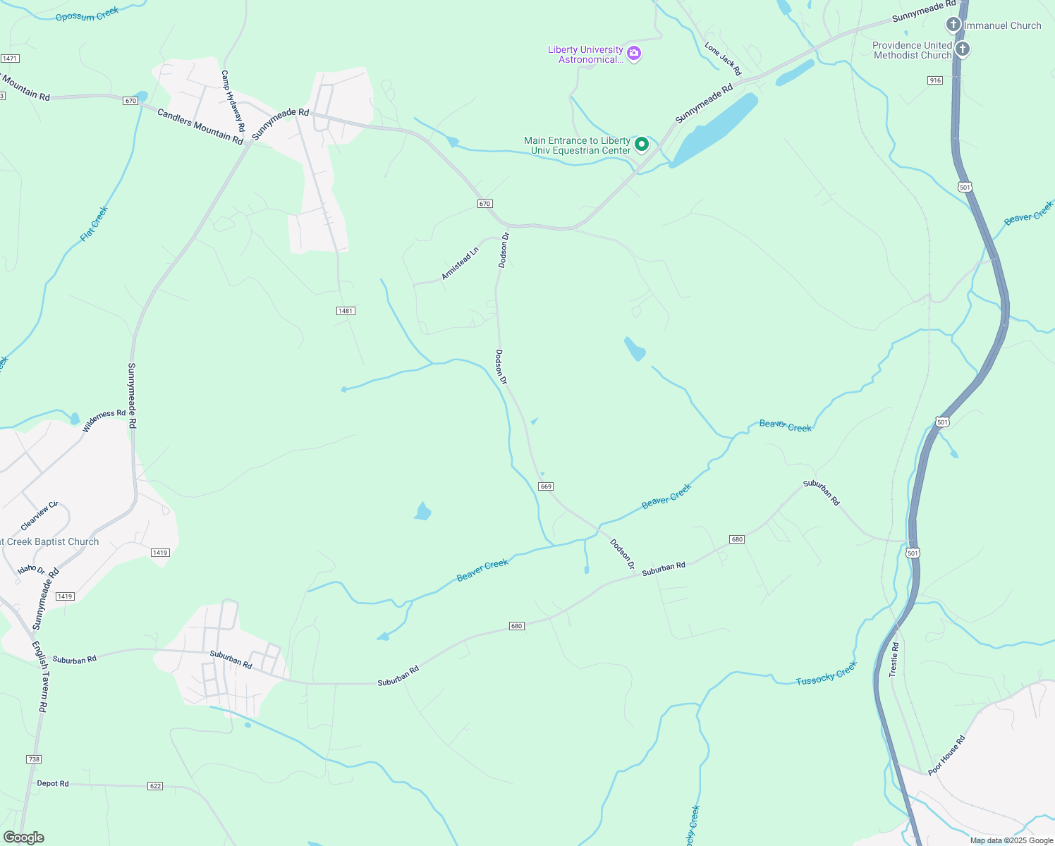 map of restaurants, bars, coffee shops, grocery stores, and more near 1058 Dodson Drive in Rustburg