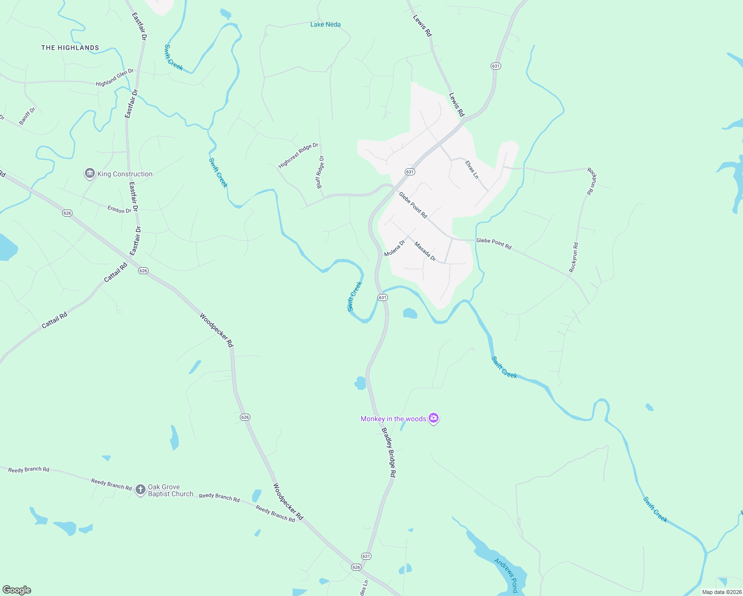 map of restaurants, bars, coffee shops, grocery stores, and more near 14214 Amstel Bluff Terrace in Chesterfield