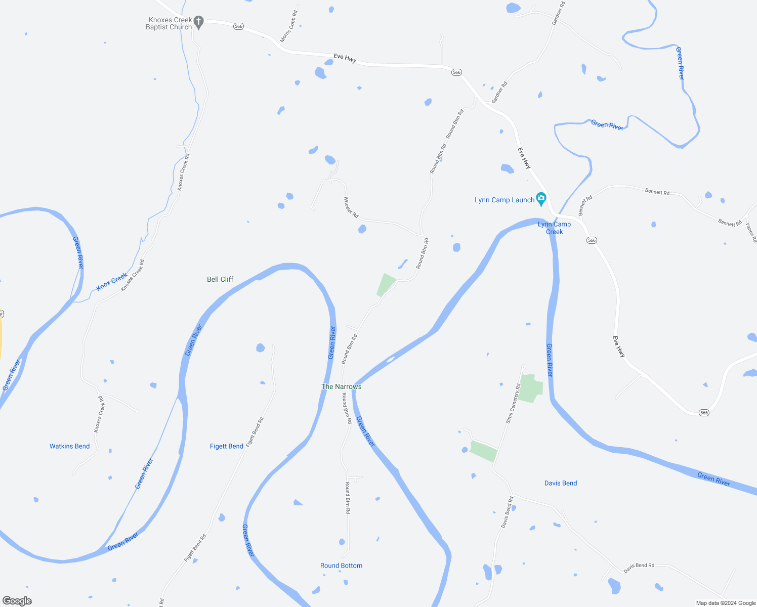 map of restaurants, bars, coffee shops, grocery stores, and more near Round Bottom Road in Hart County