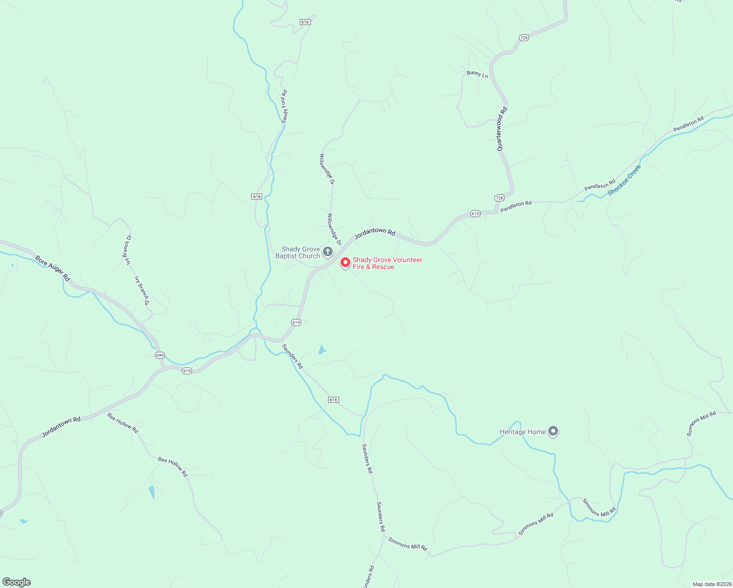 map of restaurants, bars, coffee shops, grocery stores, and more near 113 Shady Grove Drive in Thaxton