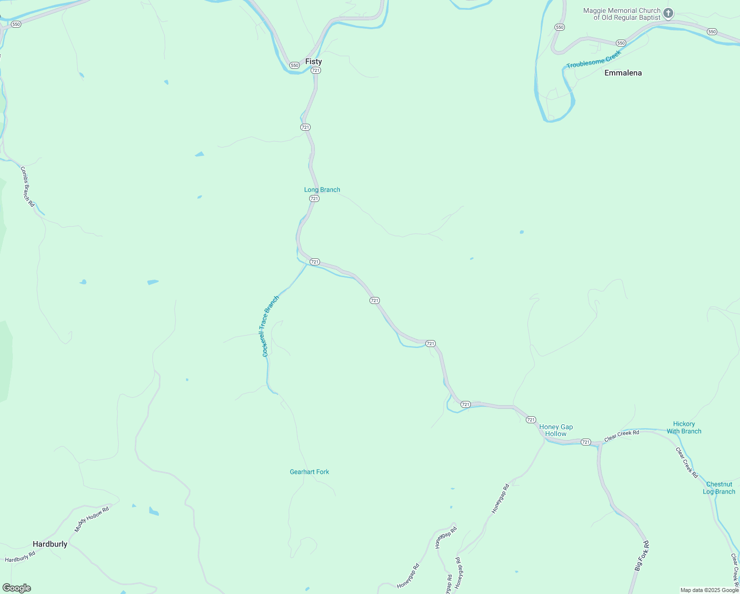 map of restaurants, bars, coffee shops, grocery stores, and more near 1336 Kentucky 721 in Hazard