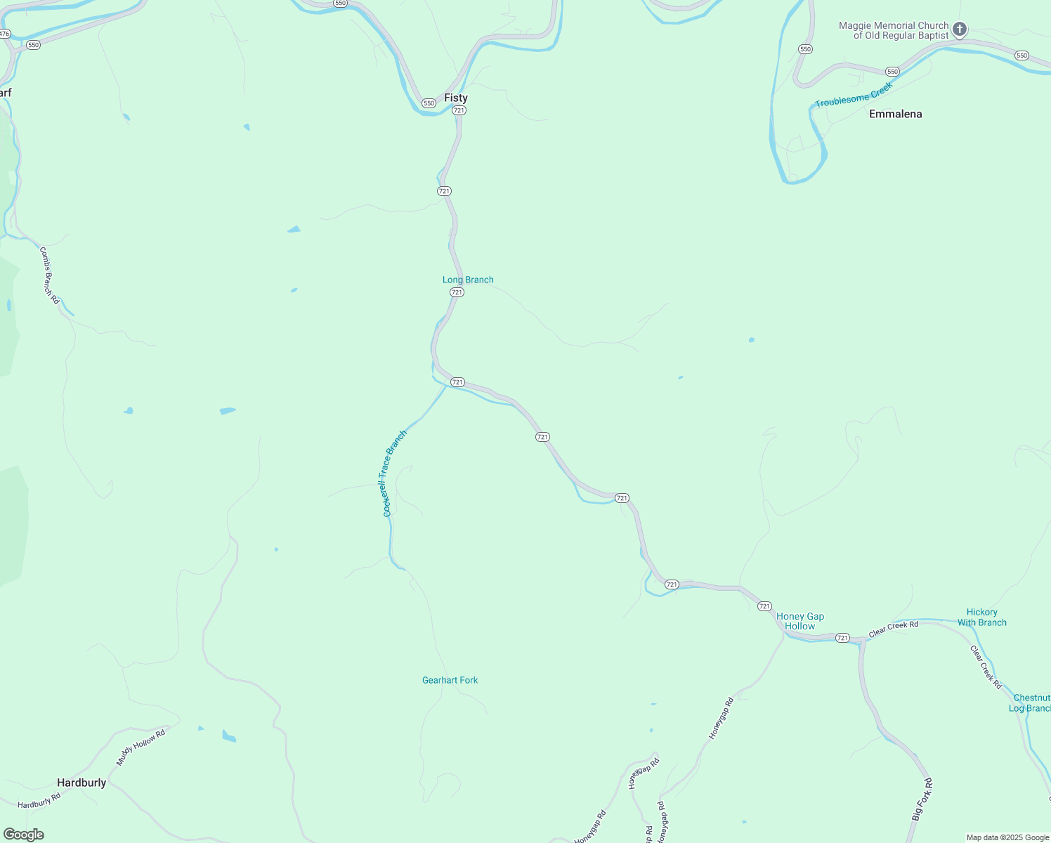map of restaurants, bars, coffee shops, grocery stores, and more near 1336 Kentucky 721 in Hazard
