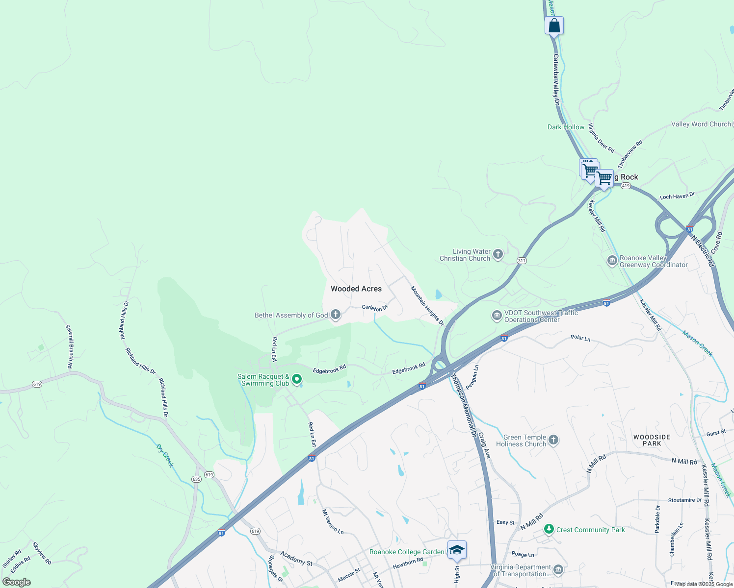 map of restaurants, bars, coffee shops, grocery stores, and more near 1825 North Road in Salem