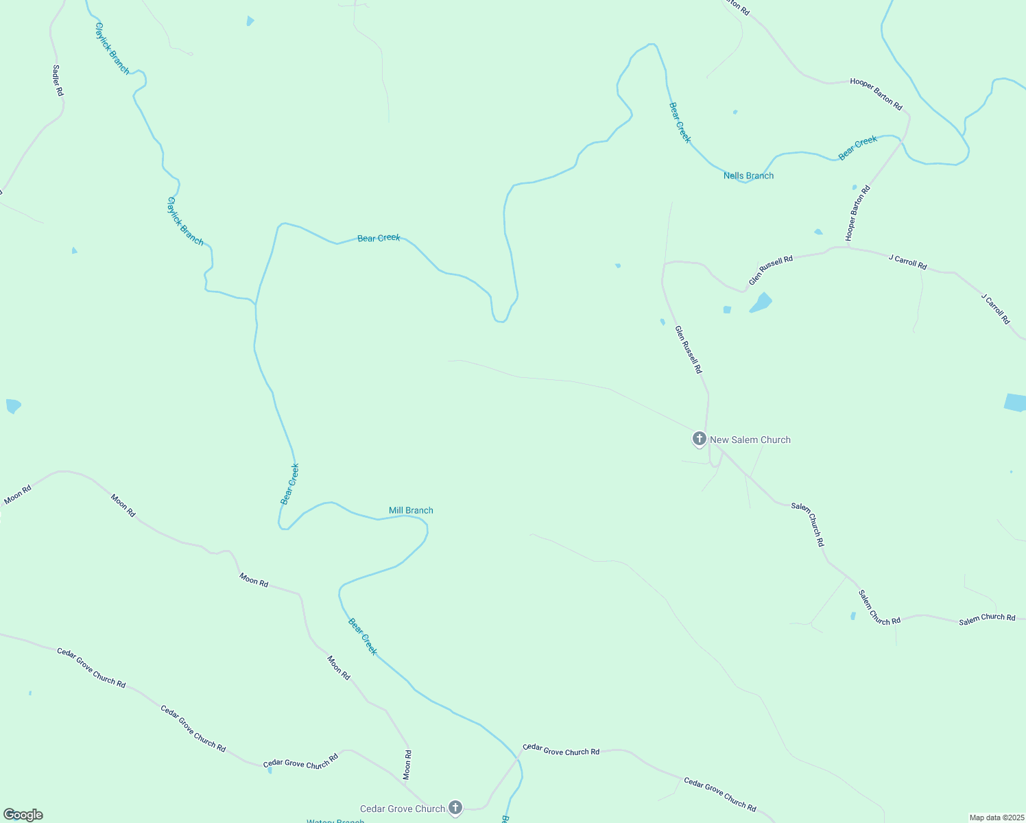map of restaurants, bars, coffee shops, grocery stores, and more near 1701-2699 Salem Church Road in Bee Spring